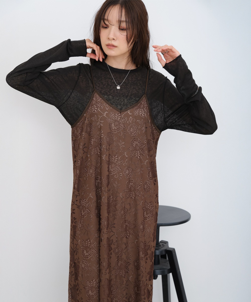 Bab/バブ|フラワーレースIラインキャミワンピース【5530142】【仕入れ