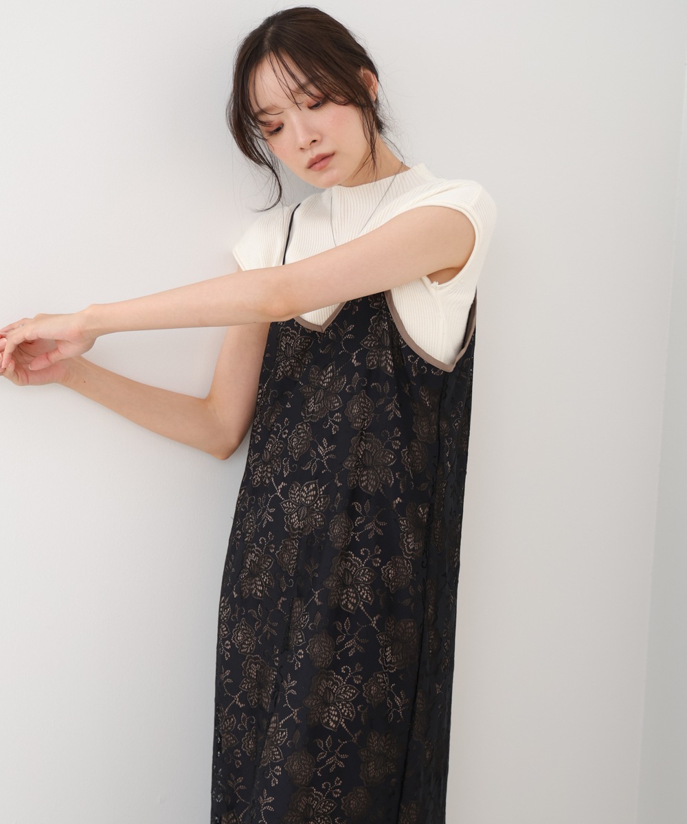 Bab/バブ|フラワーレースIラインキャミワンピース【5530142】【仕入れ