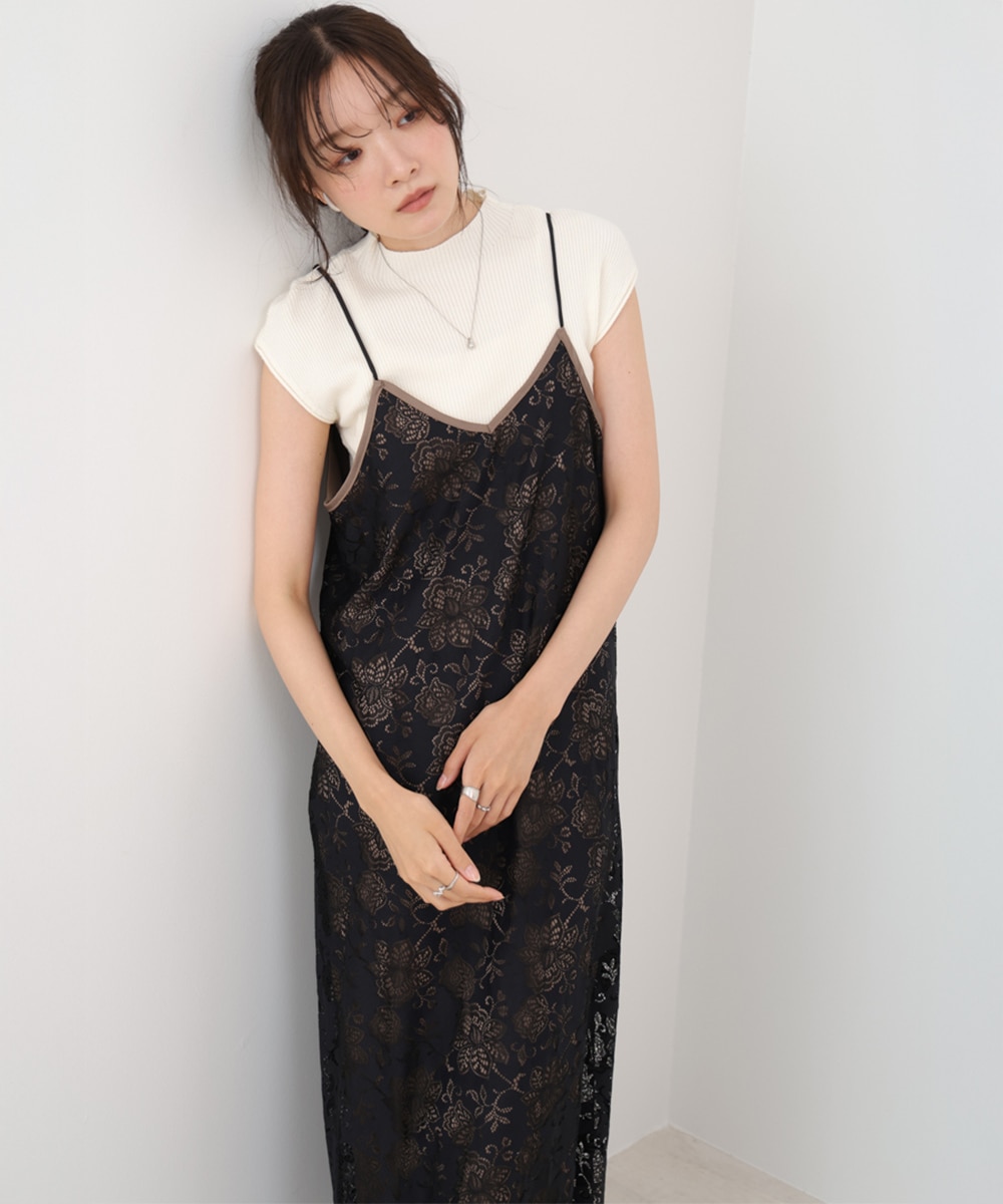 Bab/バブ|フラワーレースIラインキャミワンピース【5530142】【仕入れ