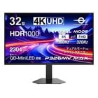 【サマーセール!!】TITAN ARMY 32インチ 量子ドット MiniLED HDR1000相当 4K@160Hz デュアルモード FHD@320Hz ゲーミングモニター P326MV MAX (2304ゾーン｜FAST IPS｜HDMI 2.1｜DP 1.4｜PS5 VRR｜ゲームプレイ支援機能 Game+｜PIP/PBP｜KVM機能｜上下昇降/スイーベル)