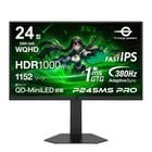 TITAN ARMY 24インチ 量子ドット MiniLED HDR1000nits WQHD 380Hz ゲーミングモニター P245MS PRO (1152ゾーン｜FAST IPS｜HDMI 2.1｜DP 1.4｜PS5 VRR｜ゲームプレイ支援機能 Game+｜PIP/PBP｜フリッカーフリー｜ピボット/上下昇降/スイーベル)