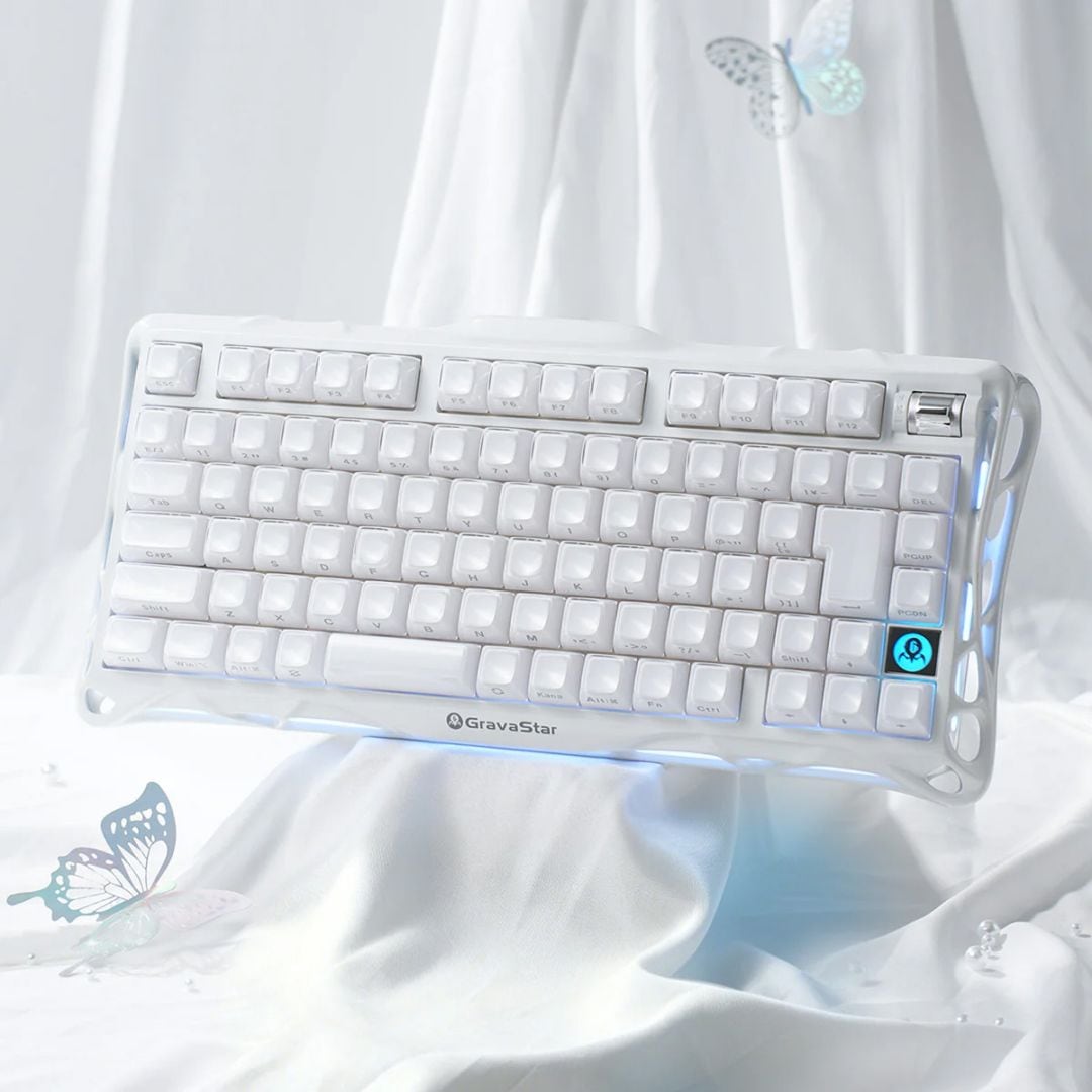GravaStar ゲーミングキーボード Mercury K1 - オパールホワイト【日本語配列】GravaStar Mercury K1 75% Wireless Mechanical Gaming Keyboard_JIS Opaline White [GS K1_WHT_JP]
