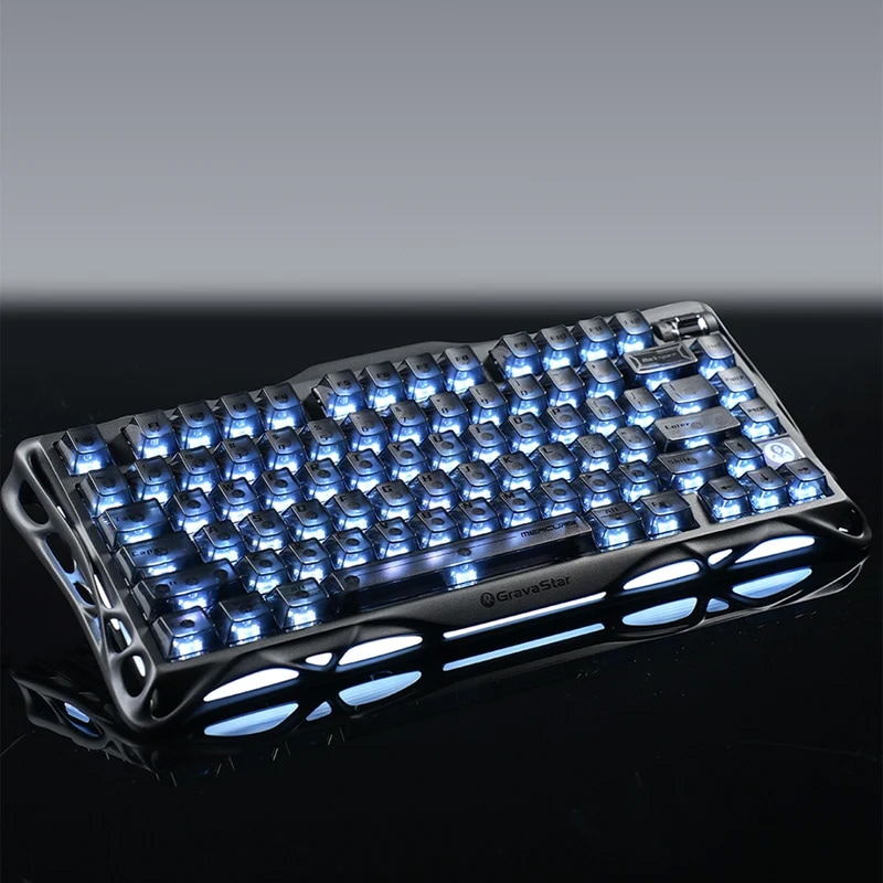 GravaStar ゲーミングキーボード Mercury K1 - ステルスブラック【US配列】GravaStar Mercury K1 75% Wireless Mechanical Gaming Keyboard Stealth Black [GS K1_XTAL_BLK]