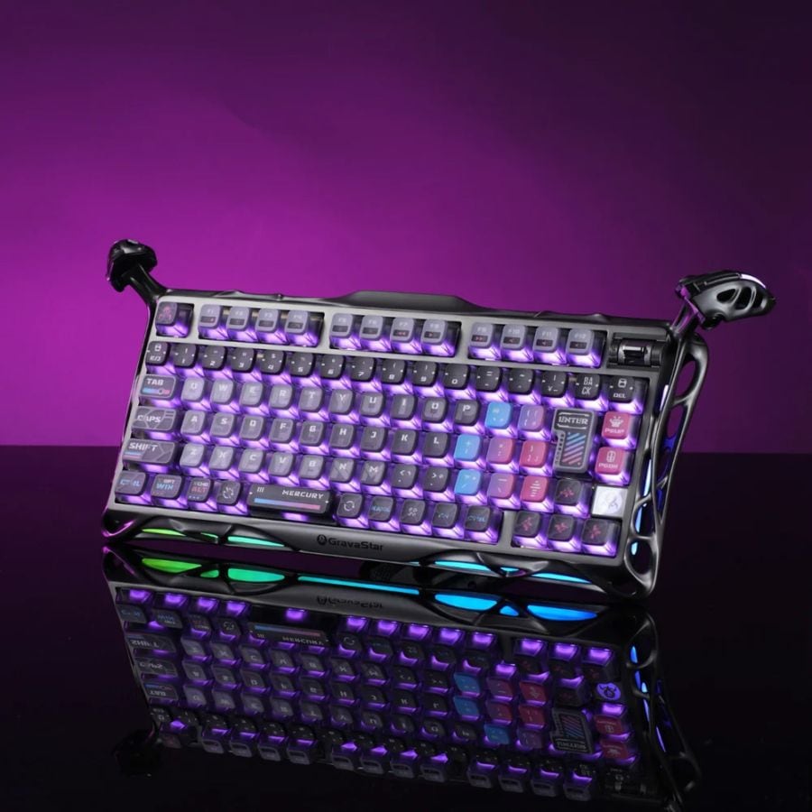 GravaStar ゲーミングキーボード Mercury K1 Pro - サイバーパンク【日本語配列】GravaStar Mercury K1 Pro 75% Wireless Mechanical Gaming Keyboard_Special Edition_JIS Cyberpunk [GS K1 PRO_CBLK_JP]