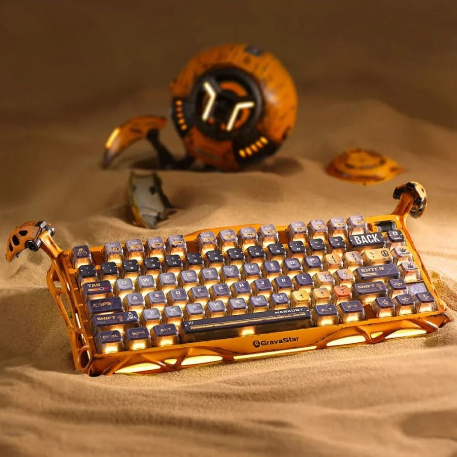 GravaStar ゲーミングキーボード Mercury K1 Pro - バトルウォーン イエロー【US配列】GravaStar Mercury K1 Pro 75% Wireless Mechanical Gaming Keyboard_Special Edition Battle-Worn Yellow [GS K1 PRO_YLW]