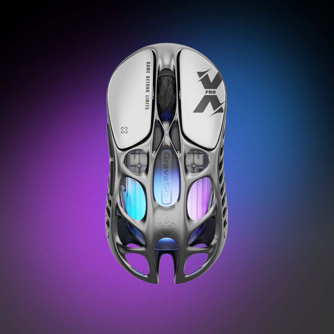 GravaStar Mercury X Pro 8K ワイヤレスゲーミングマウス【インターステラシルバー】GravaStar Mercury XPro Wireless Gaming Mouse+8K Dongle Interstellar Silver [GS X PRO_BLK]