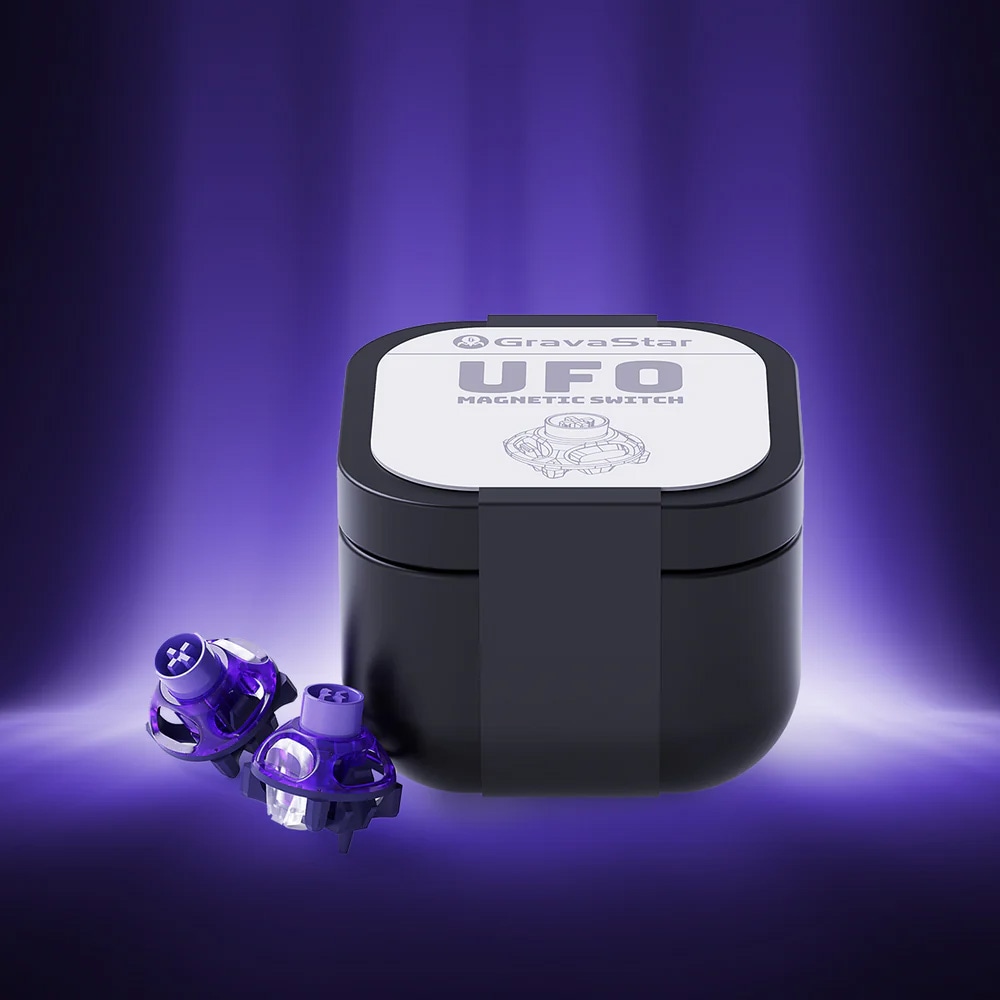 GravaStar ホール効果ゲーミングスイッチ UFO マグネティックスイッチ【パープル】(10個入り) GravaStar UFO Magnetic Switch - Hall Effect Gaming Switches (10pcs) Purple [GS A7_SW_PL_10]