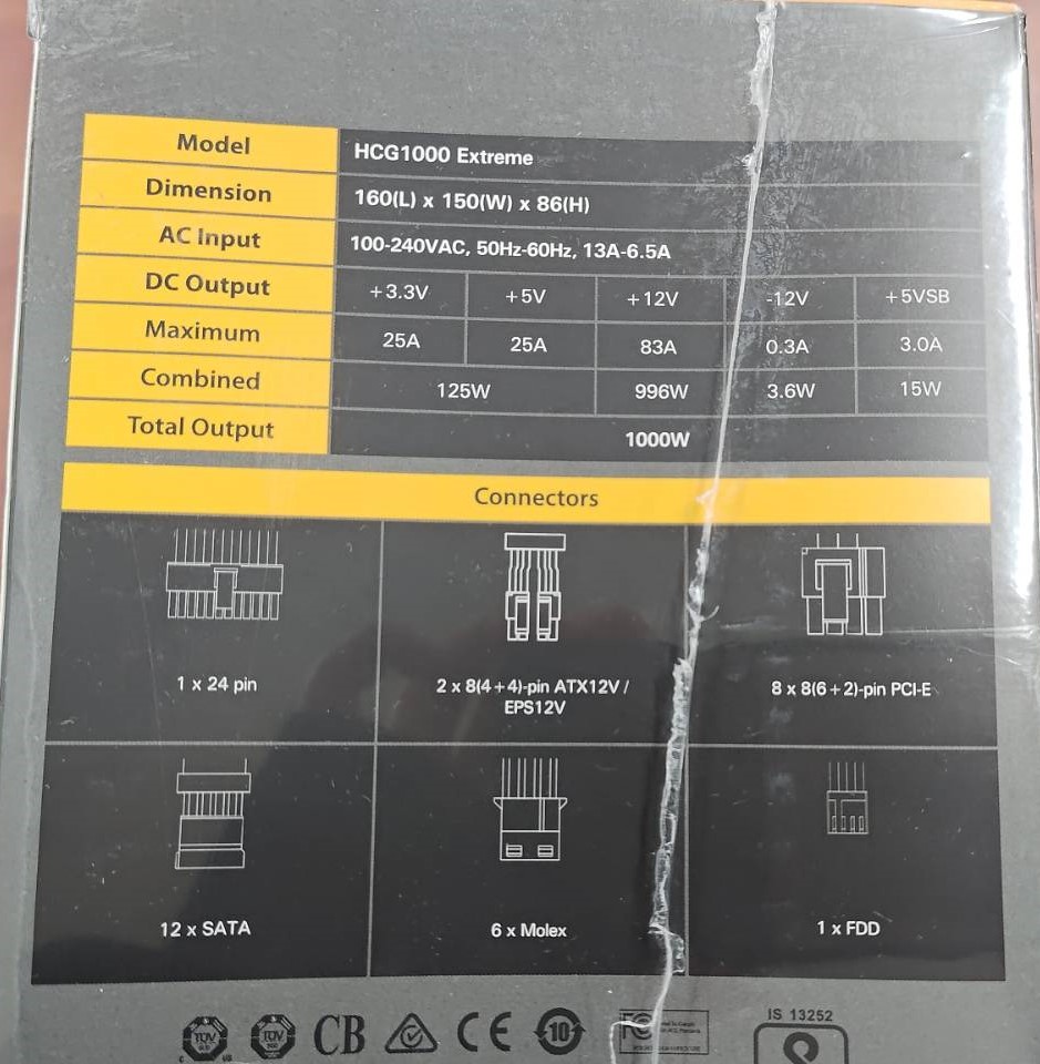 K1127-12 ANTEC HCG1000W 電源　ジャンク