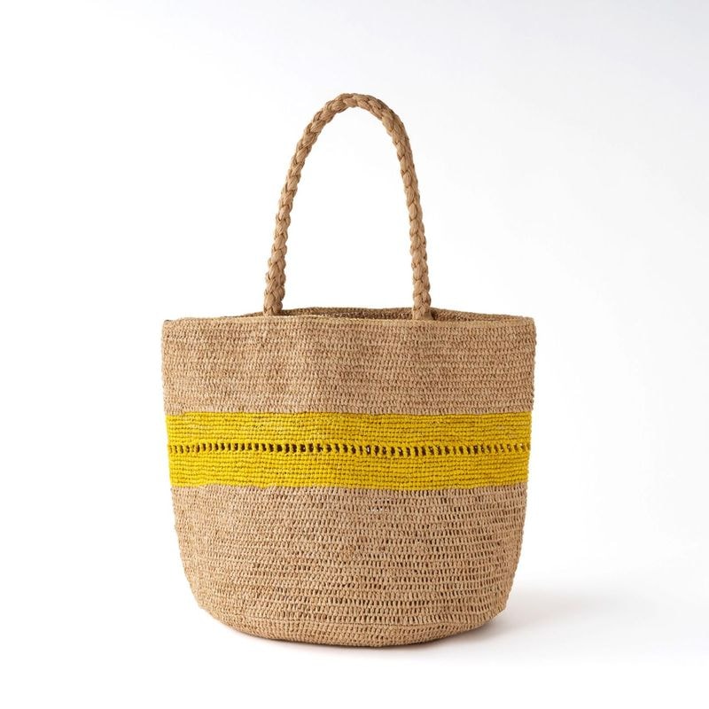 ALICE MM LACE ラフィアバッグ Tea & Yellow