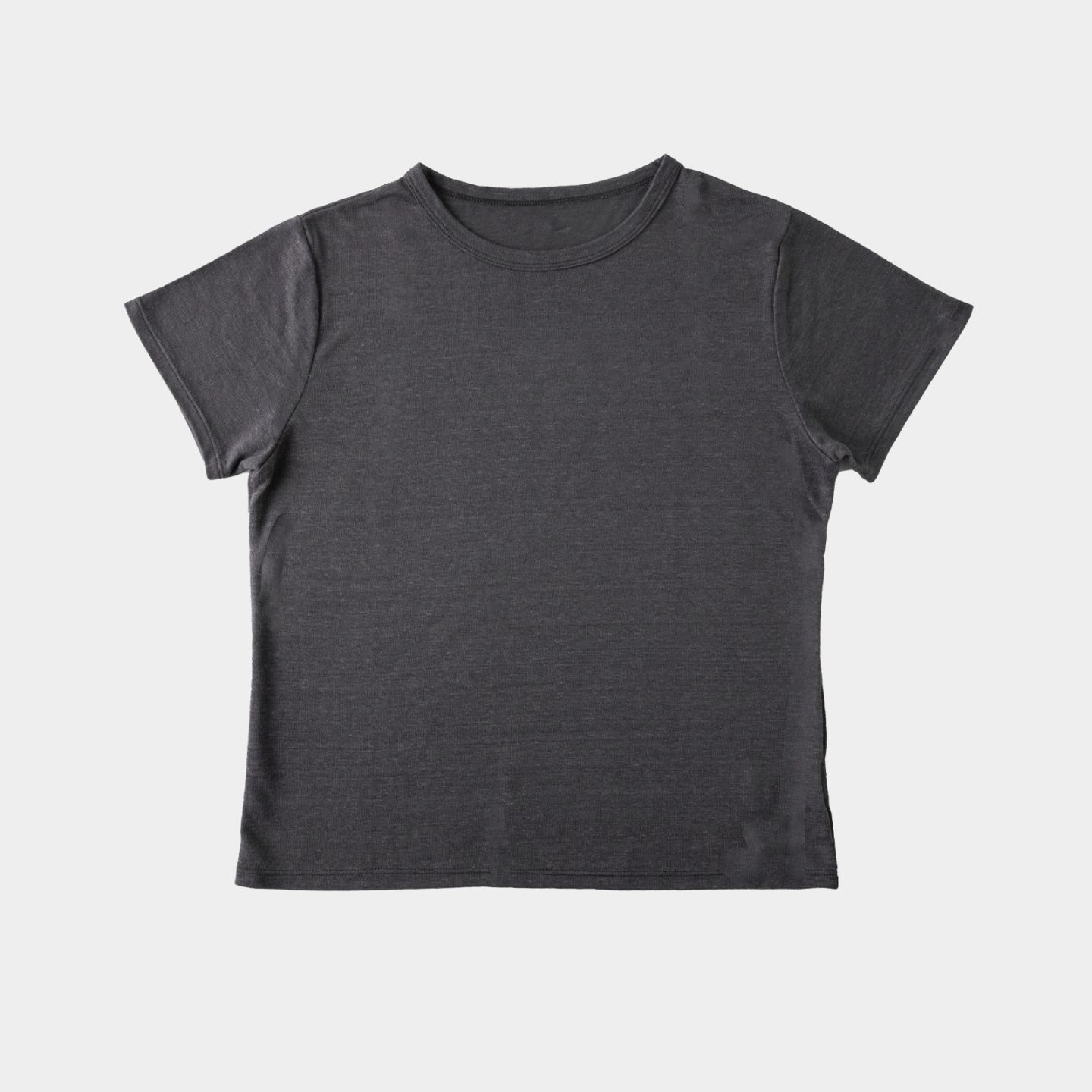 SONORO _ リネン 半袖Tシャツ ダークグレイ