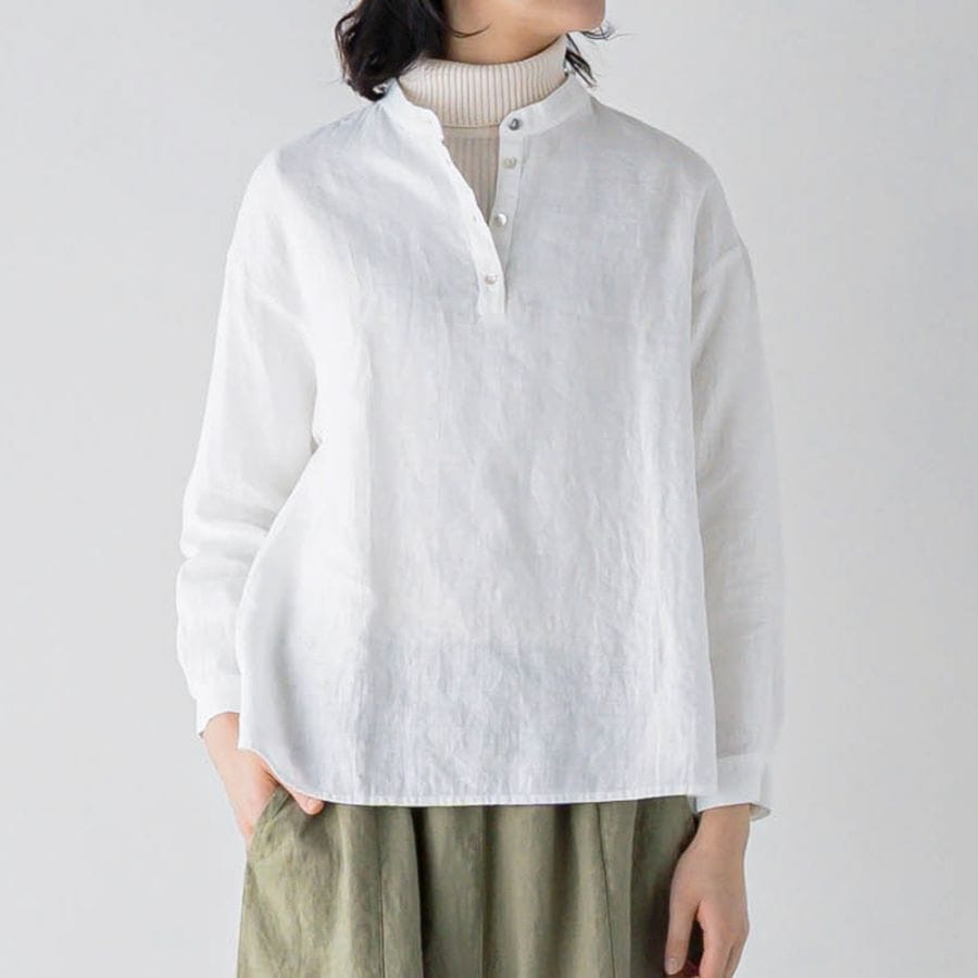 E54-18　ボタンブラウス _ ブラン _ [受注生産]