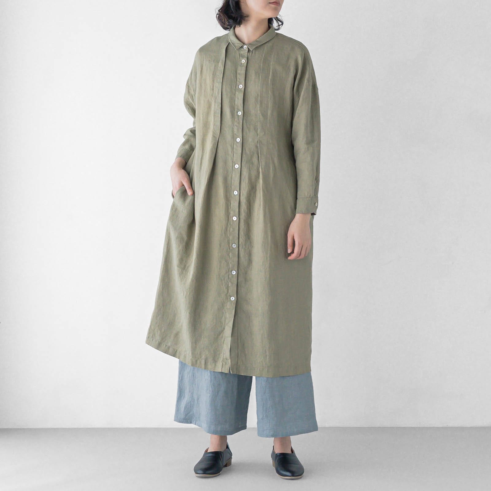 E41-7　タックワンピース _ フォググリーン