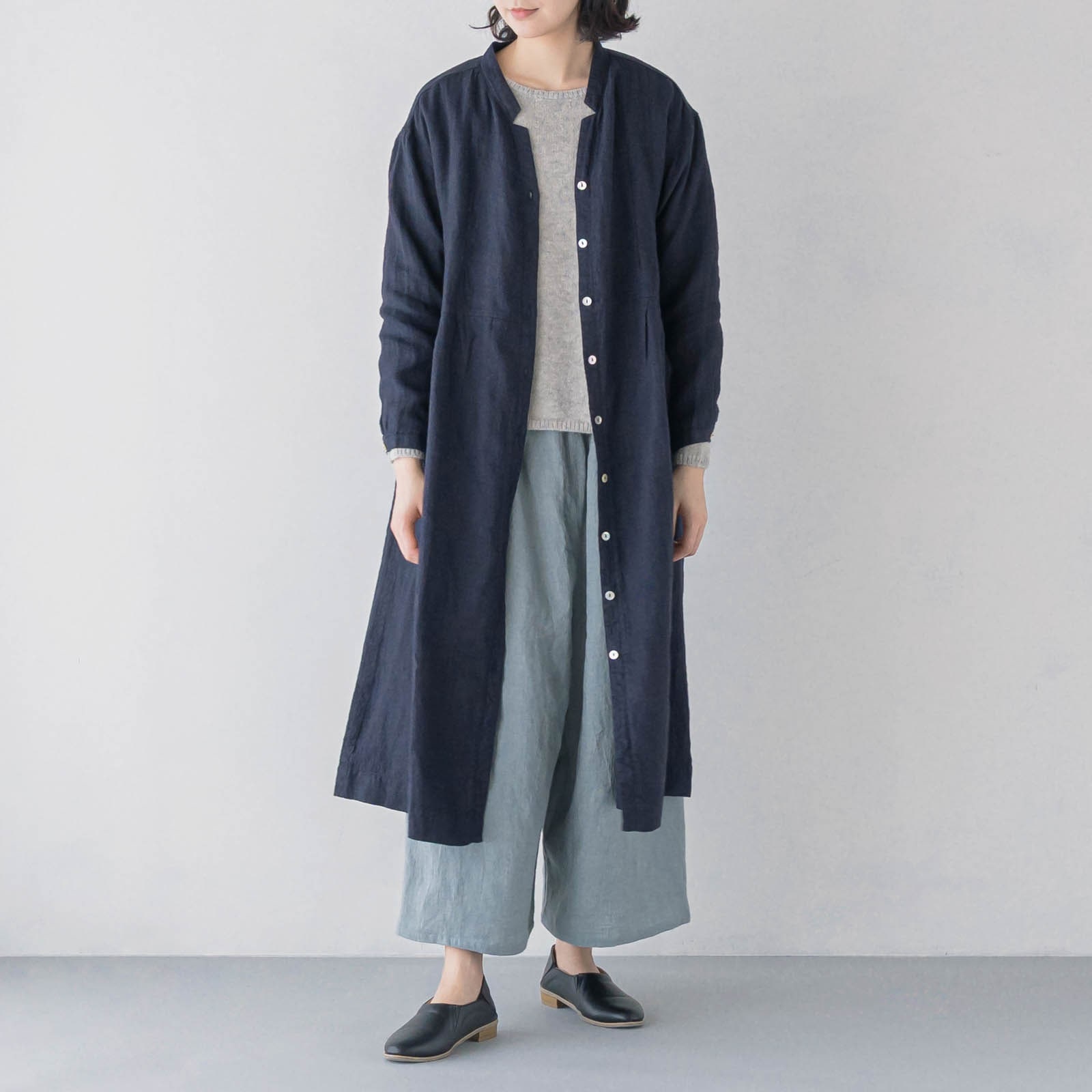 E43-6　総ボタンワンピース _ エクリプス