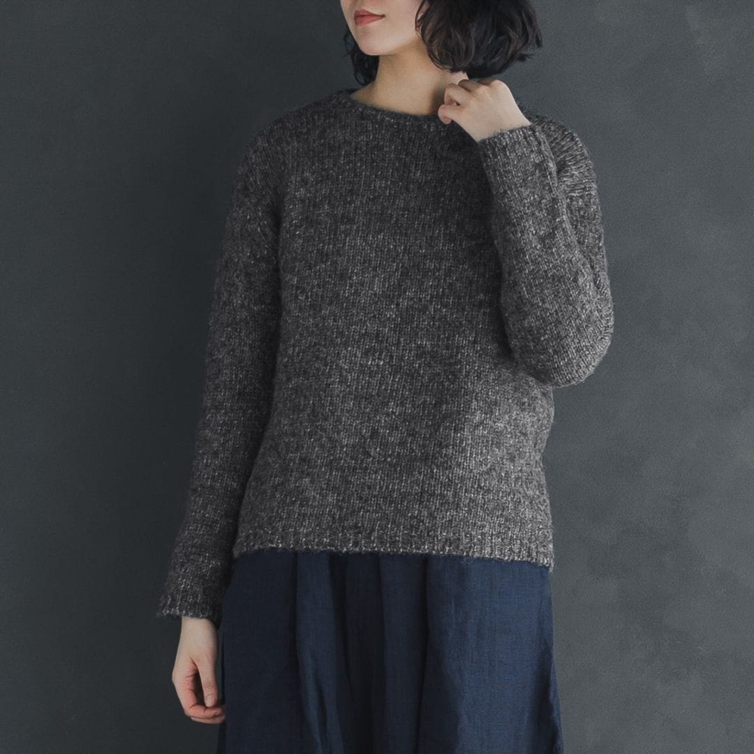 アルパカコットン セーター _ アンスラサイト