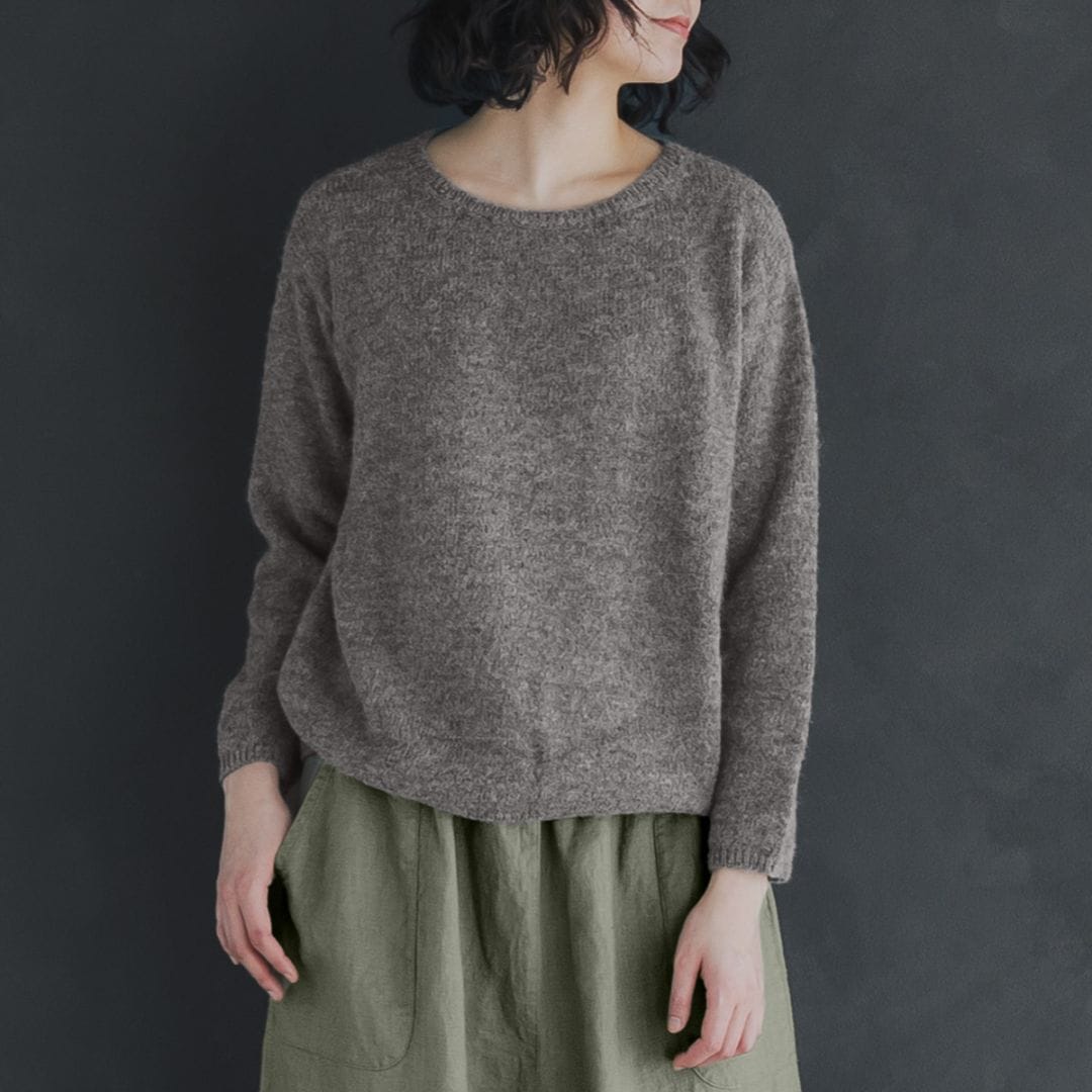 アルパカ セーター ダークグレイ