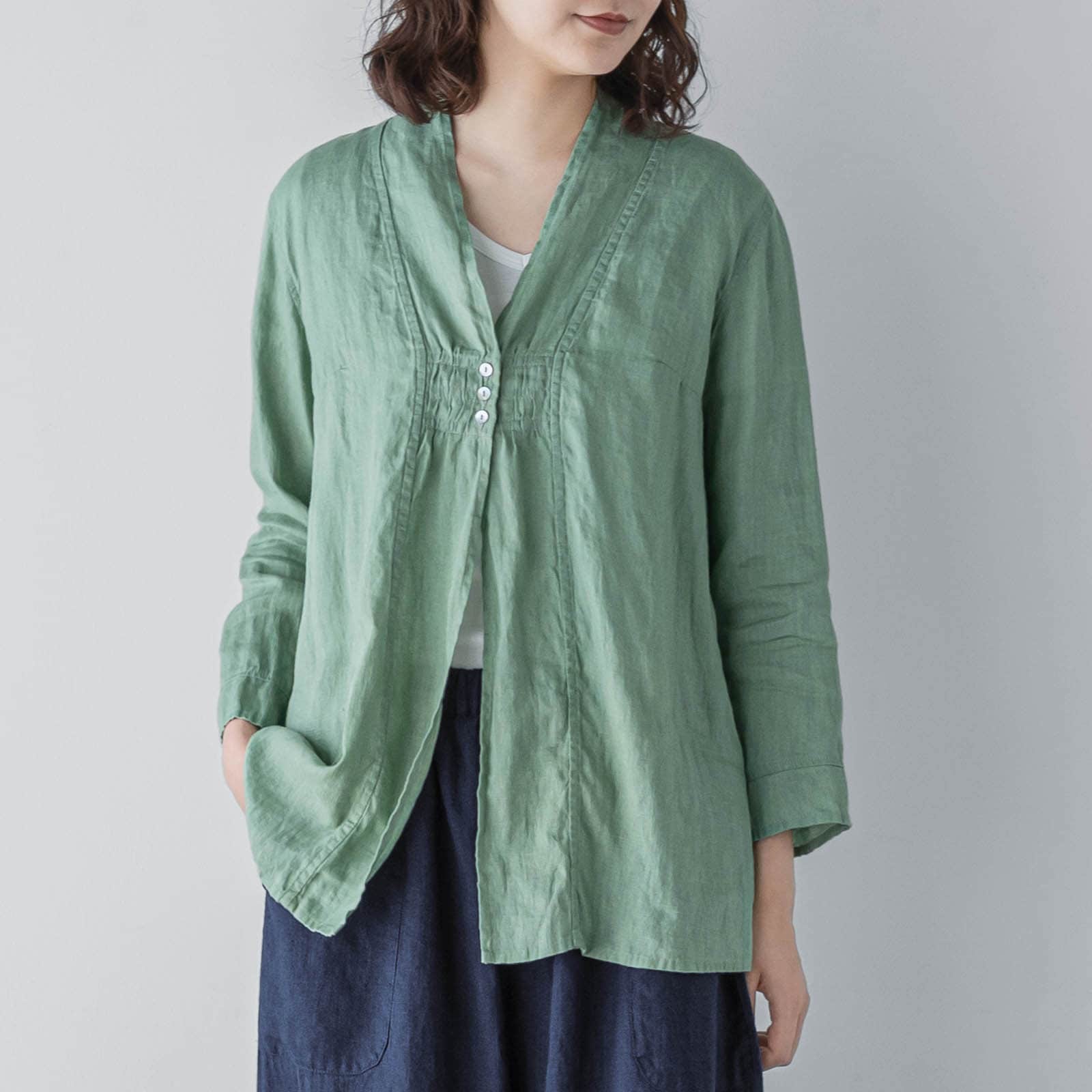 T　長袖ブラウス _ ジェイドグリーン
