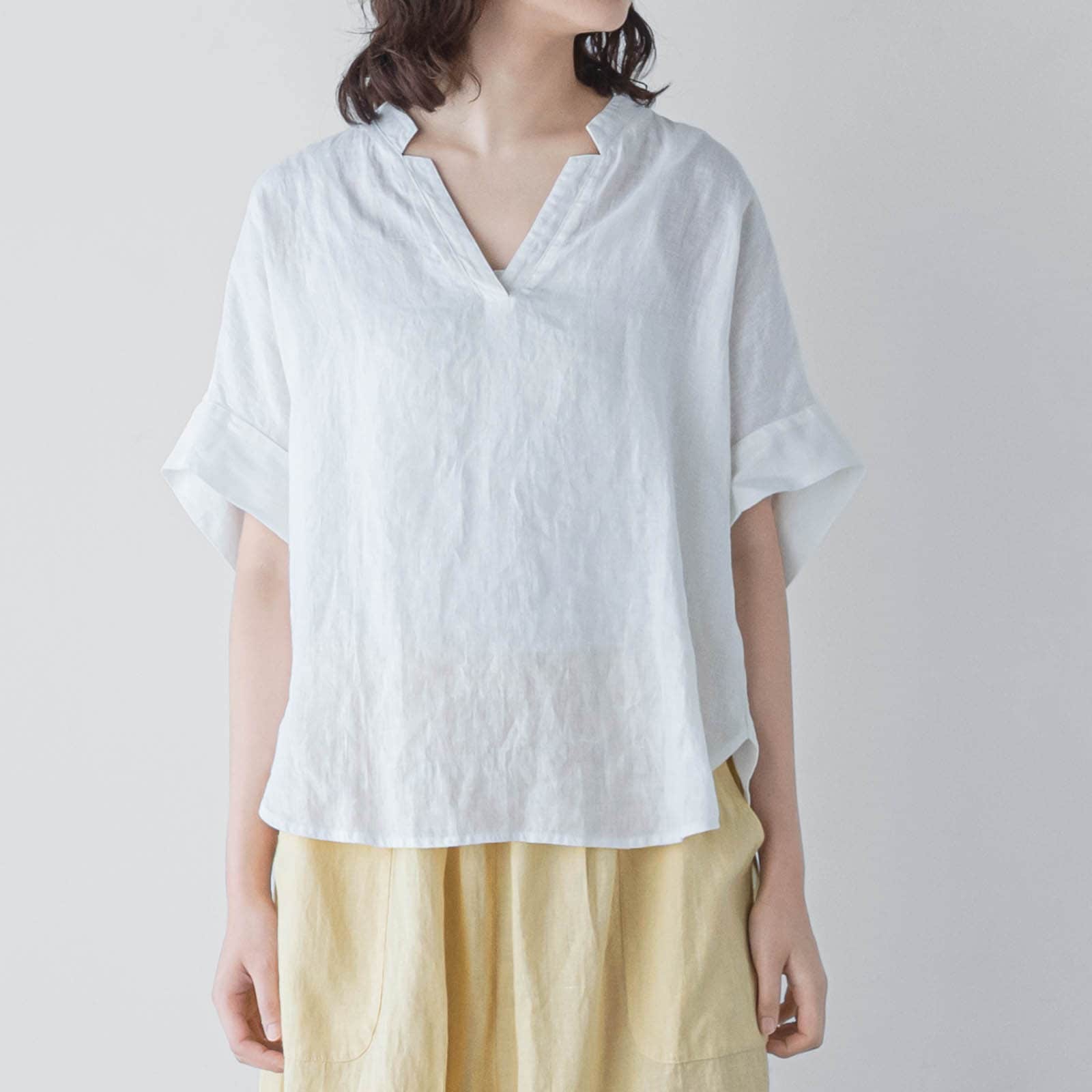 E63-5　ドルマンスリーブブラウス _ ブラン