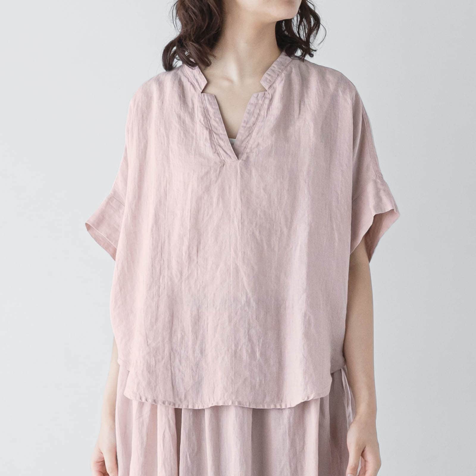 E63-5　ドルマンスリーブブラウス _ ペールピンク