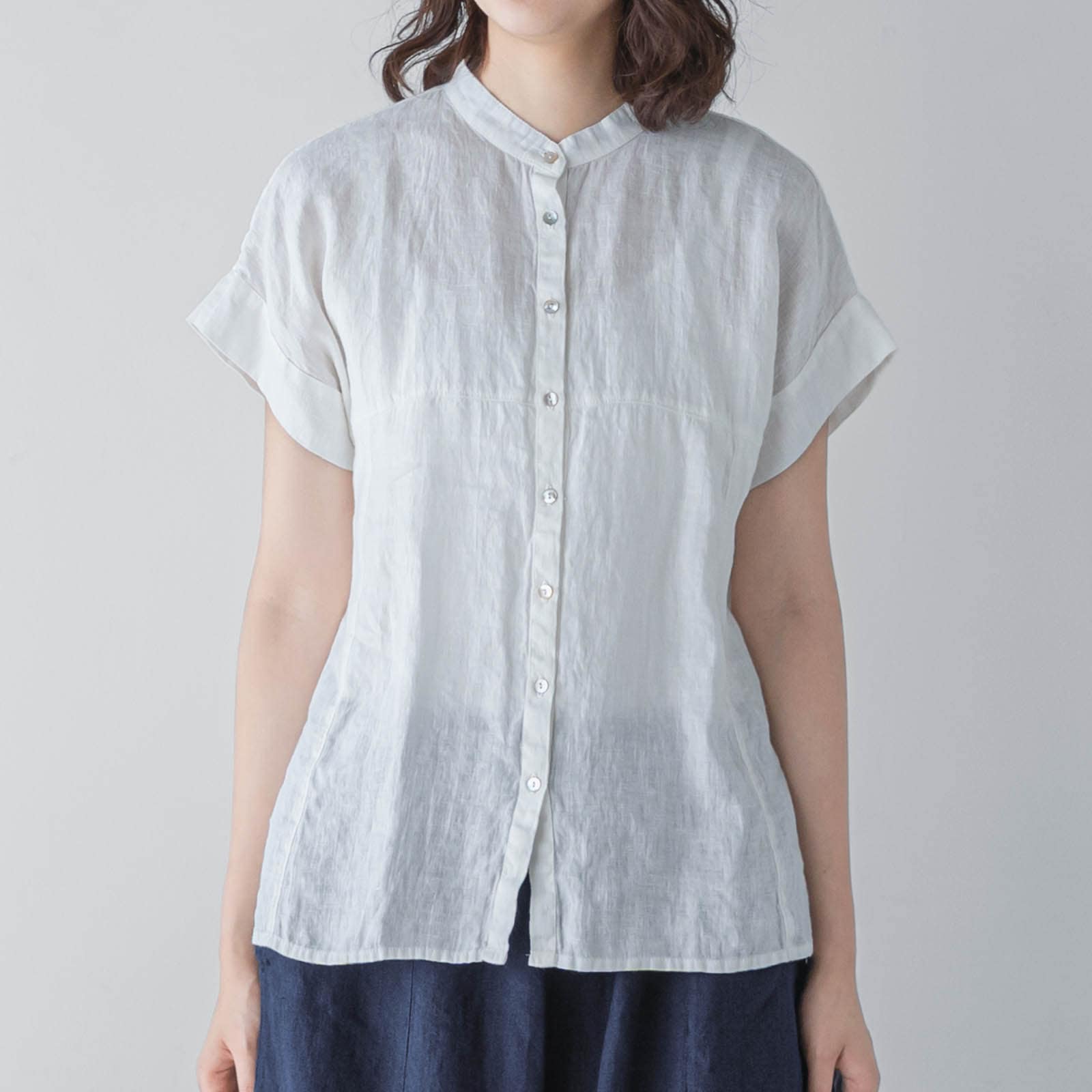 E73-17　切り替えブラウス _ ブラン