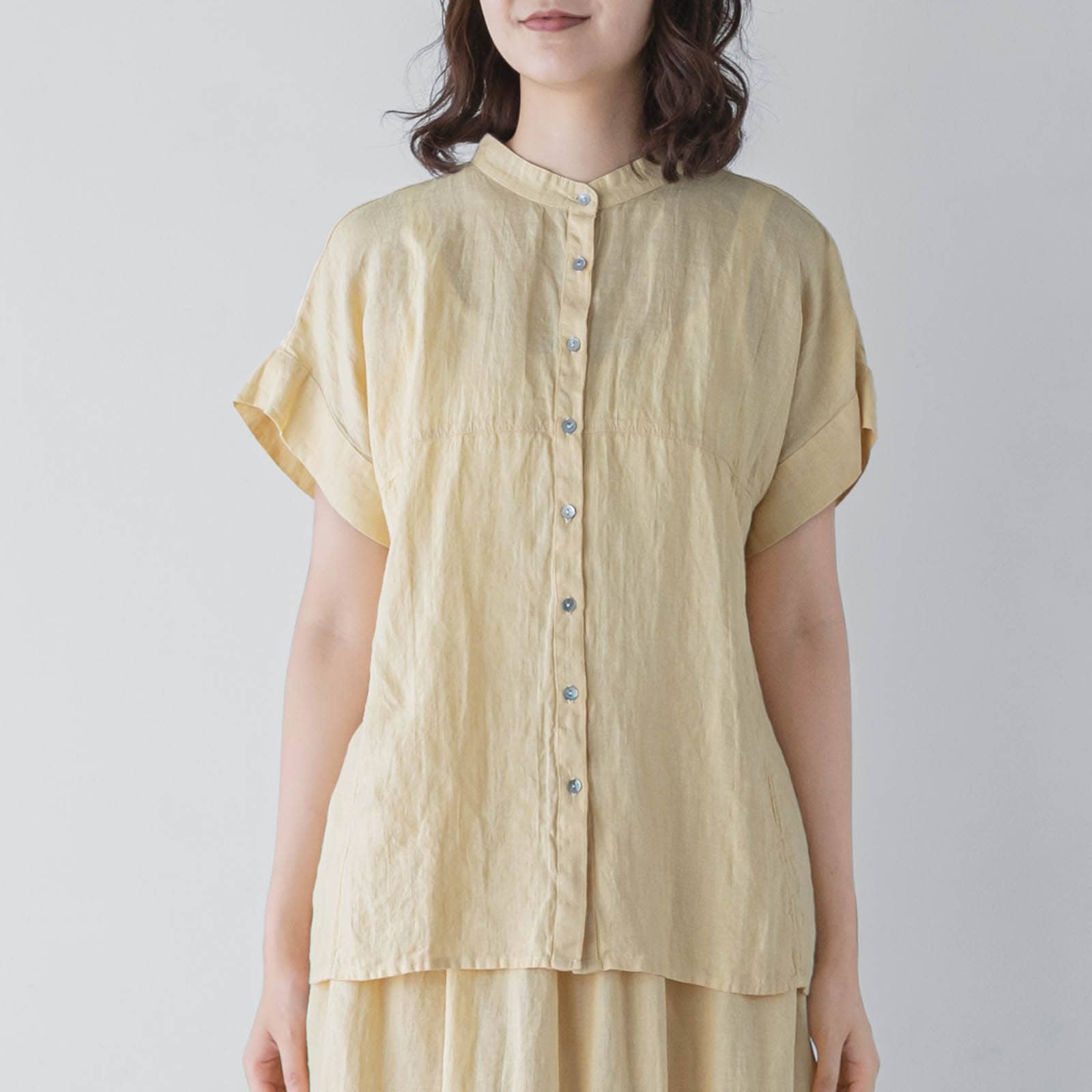 E73-17　切り替えブラウス _ ライムライト