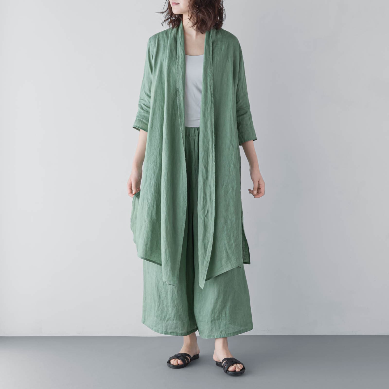 E56-1　ローブカーディガン _ ジェイドグリーン
