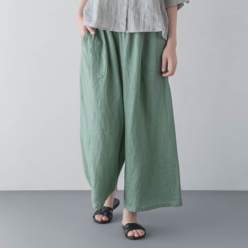 H13 ワイドパンツ _ ジェイドグリーン