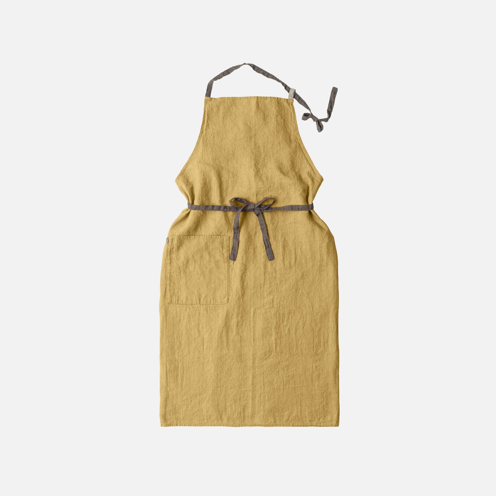 【期間限定 刺繍無料】 _ フルエプロン マノン _ アンティークイエロー