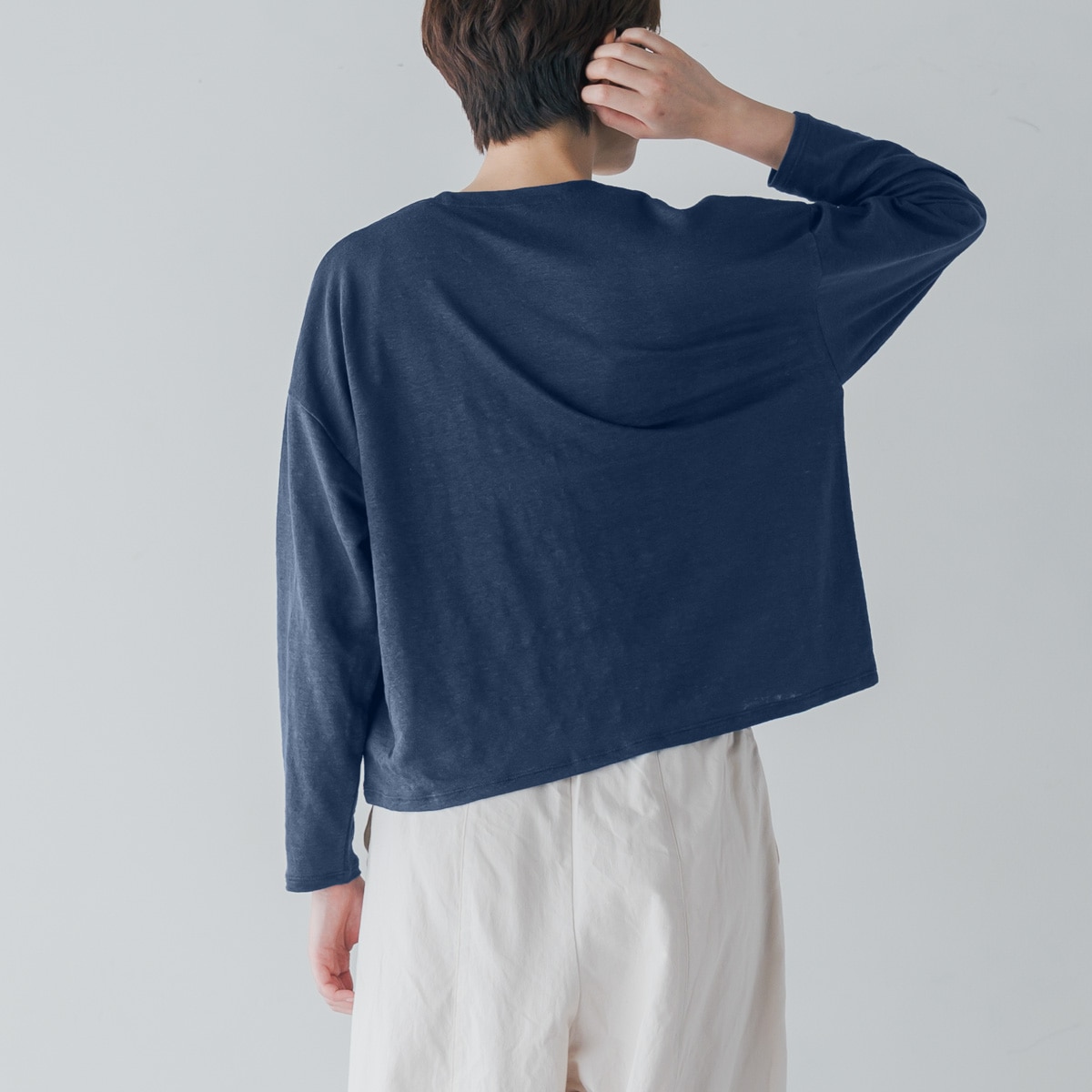 SONORO _ リネン カーディガン ネイビー