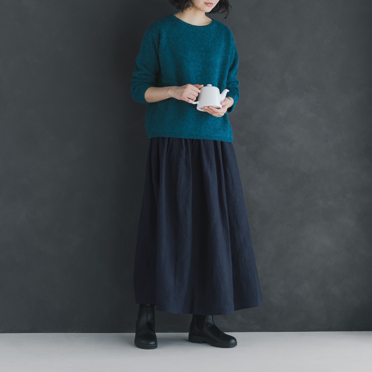 アルパカ セーター ライトグレイ