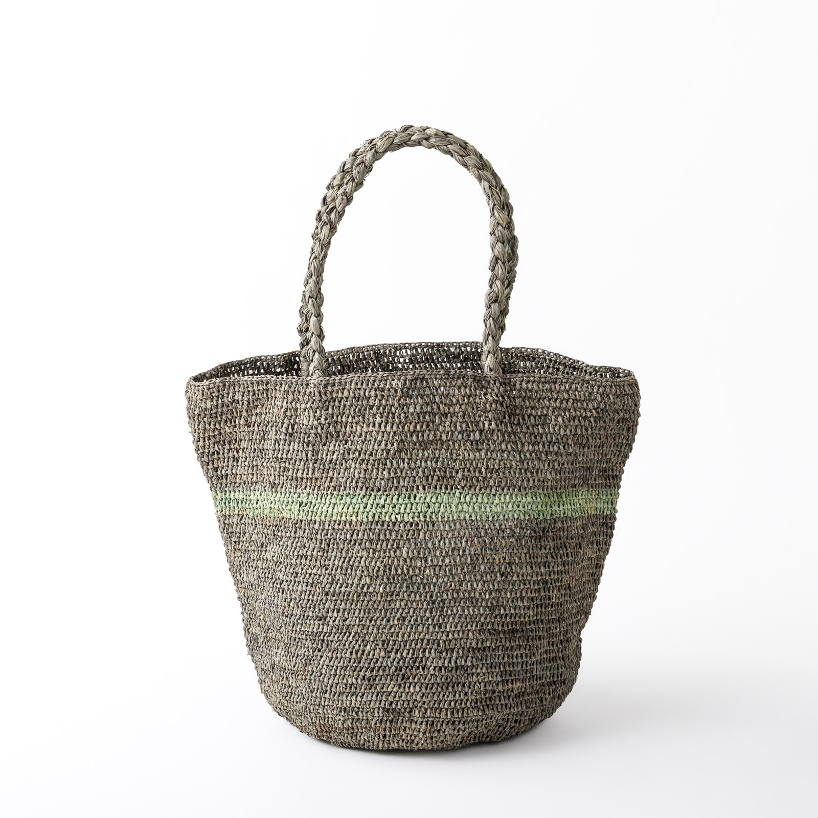 【新品未使用】MADE IN MADA ラフィアバッグ ナチュラル & グレー TAMBATRA ラフィアバッグ Gray