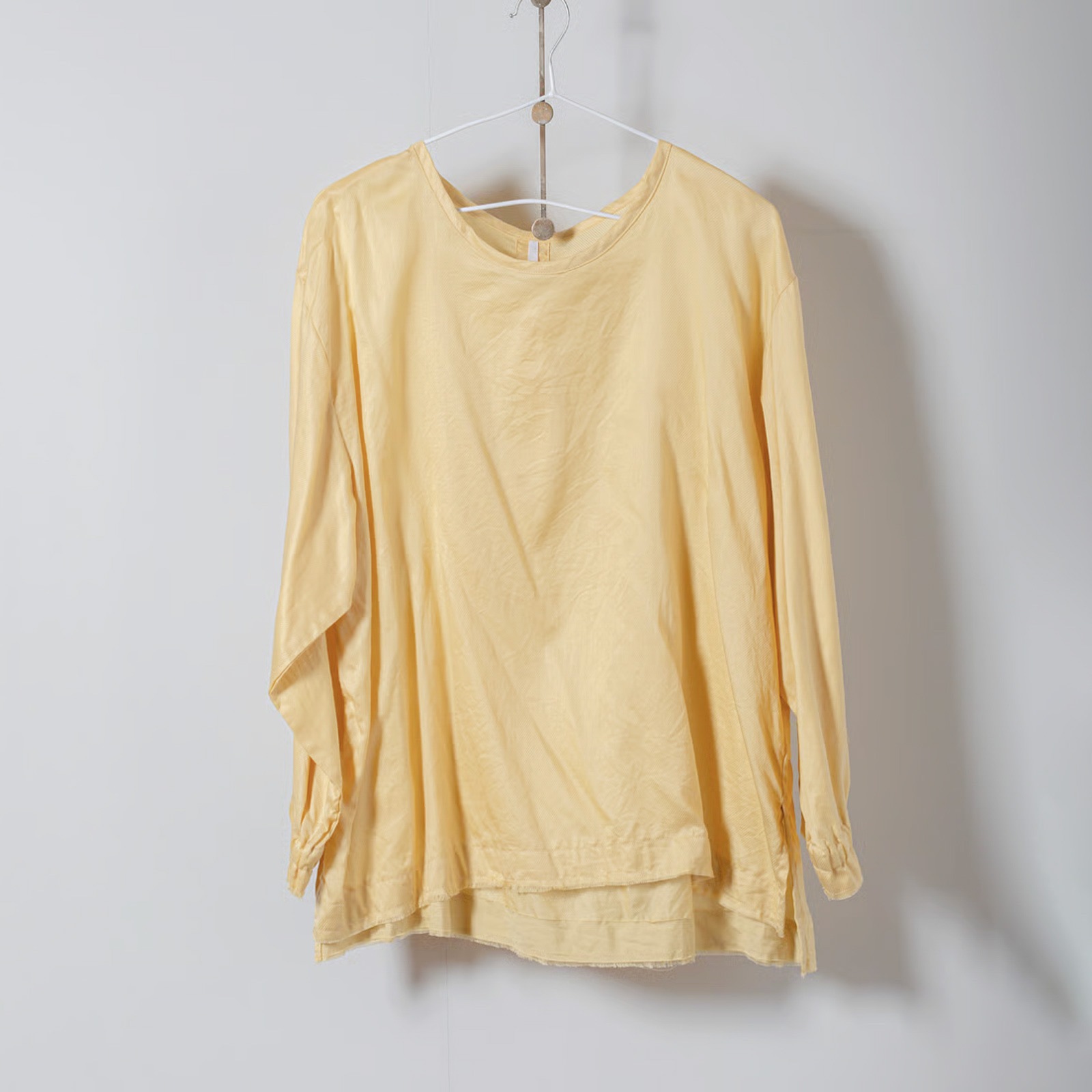 ARTE POVERA _ コットンカルゼ洗いさらし クルーシャツ イエロー