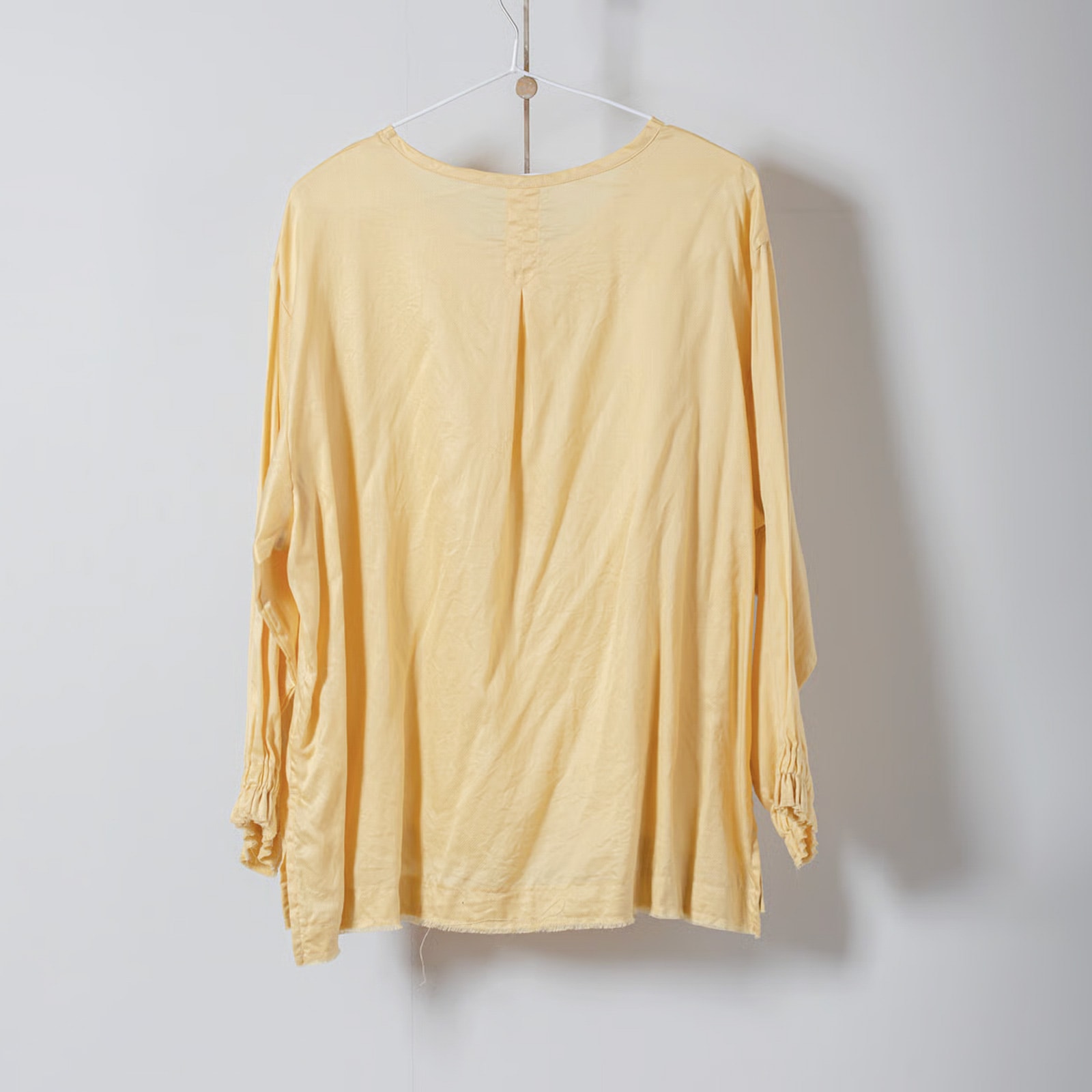 ARTE POVERA _ コットンカルゼ洗いさらし クルーシャツ イエロー