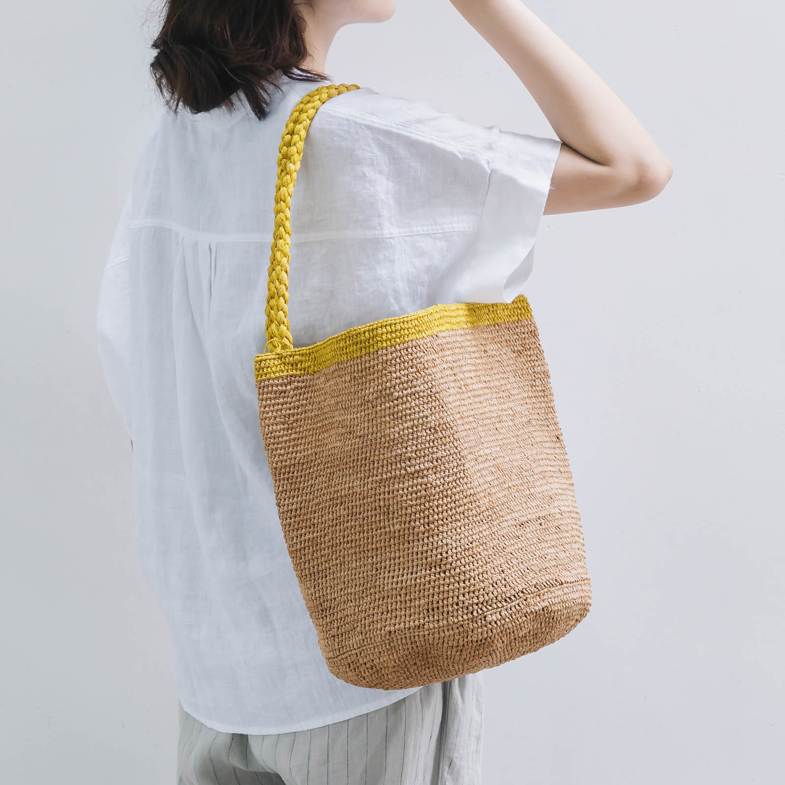 MADE IN MADA HADRIEN ラフィアバッグ　TEA Made in Mada｜マダガスカル かごバッグ HADRIEN アドリアン（ティー