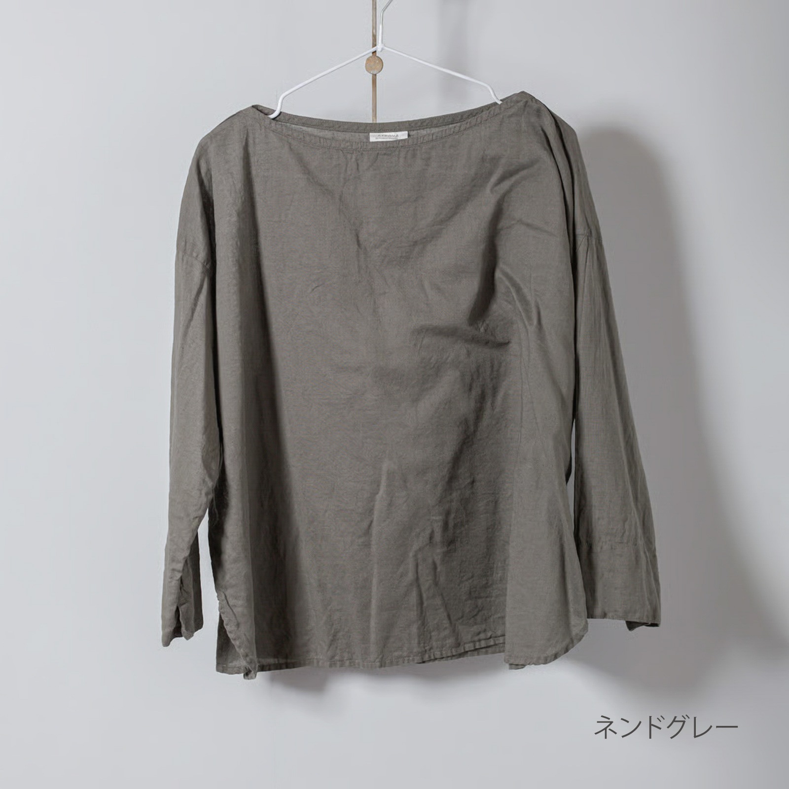 ARTE POVERA _ リネン&コットン ボートネックシャツ ホワイト