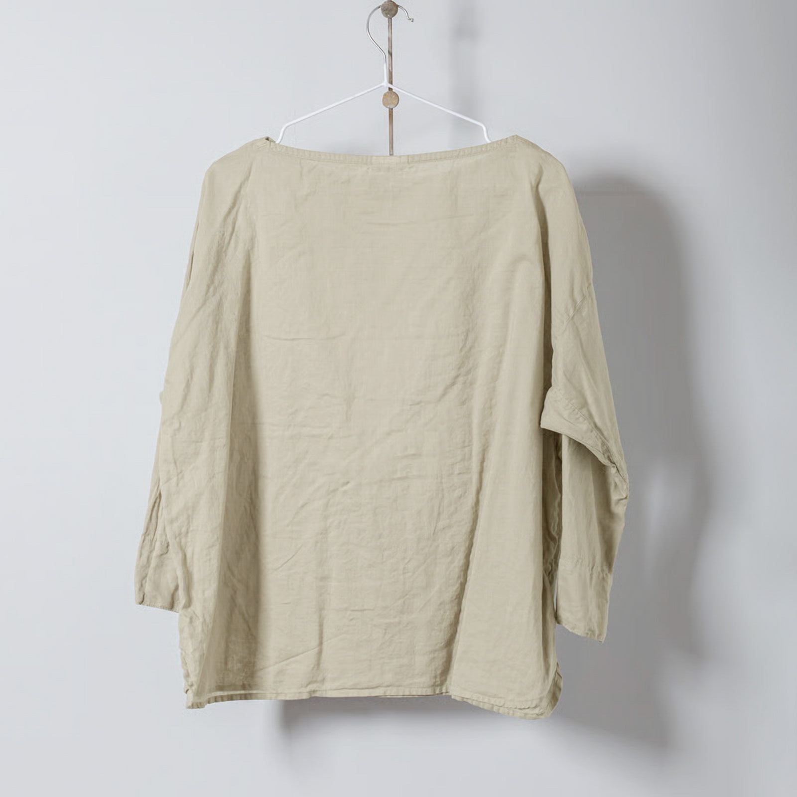 ARTE POVERA _ リネン&コットン ボートネックシャツ ホワイト