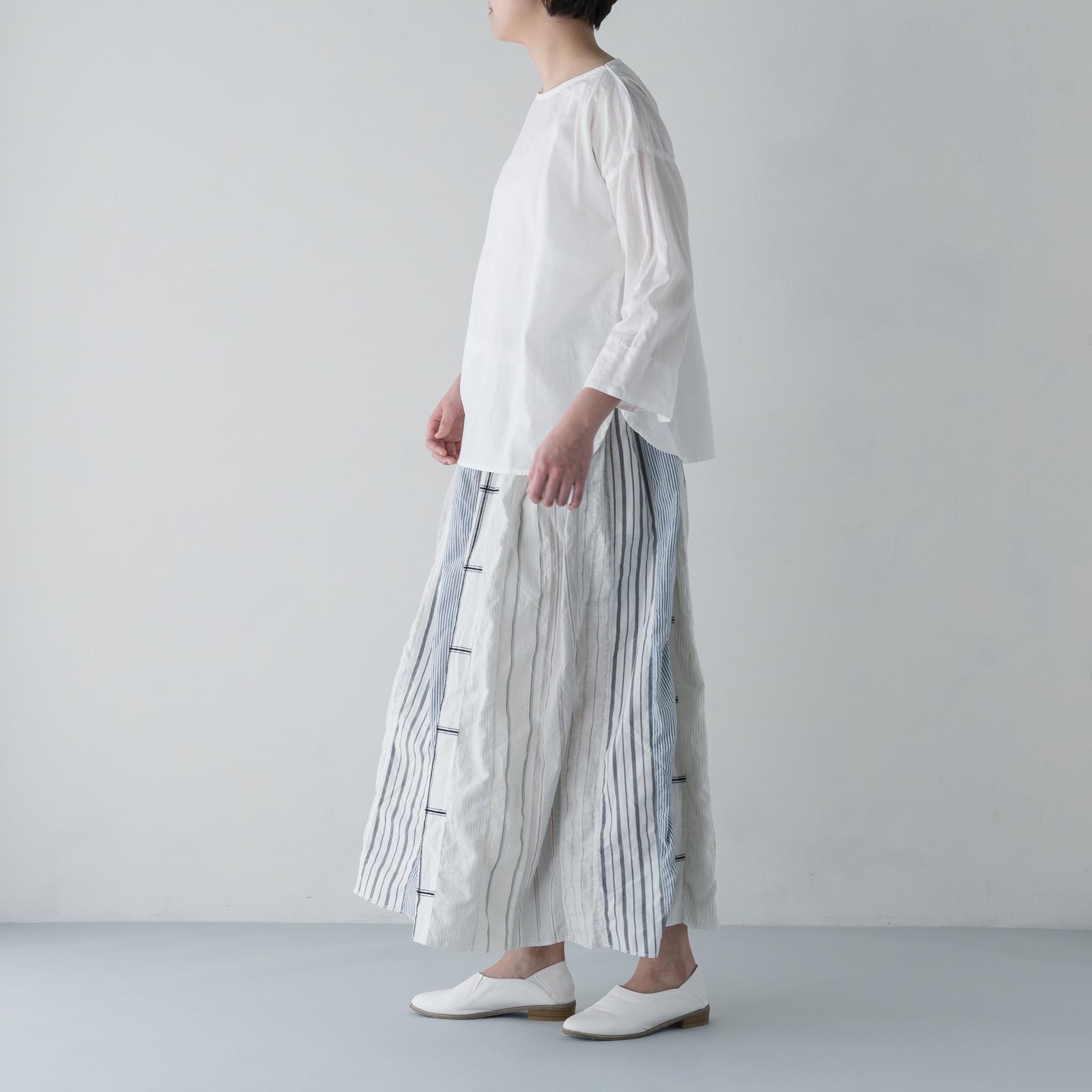 ARTE POVERA _ リネン&コットン ボートネックシャツ ブラック