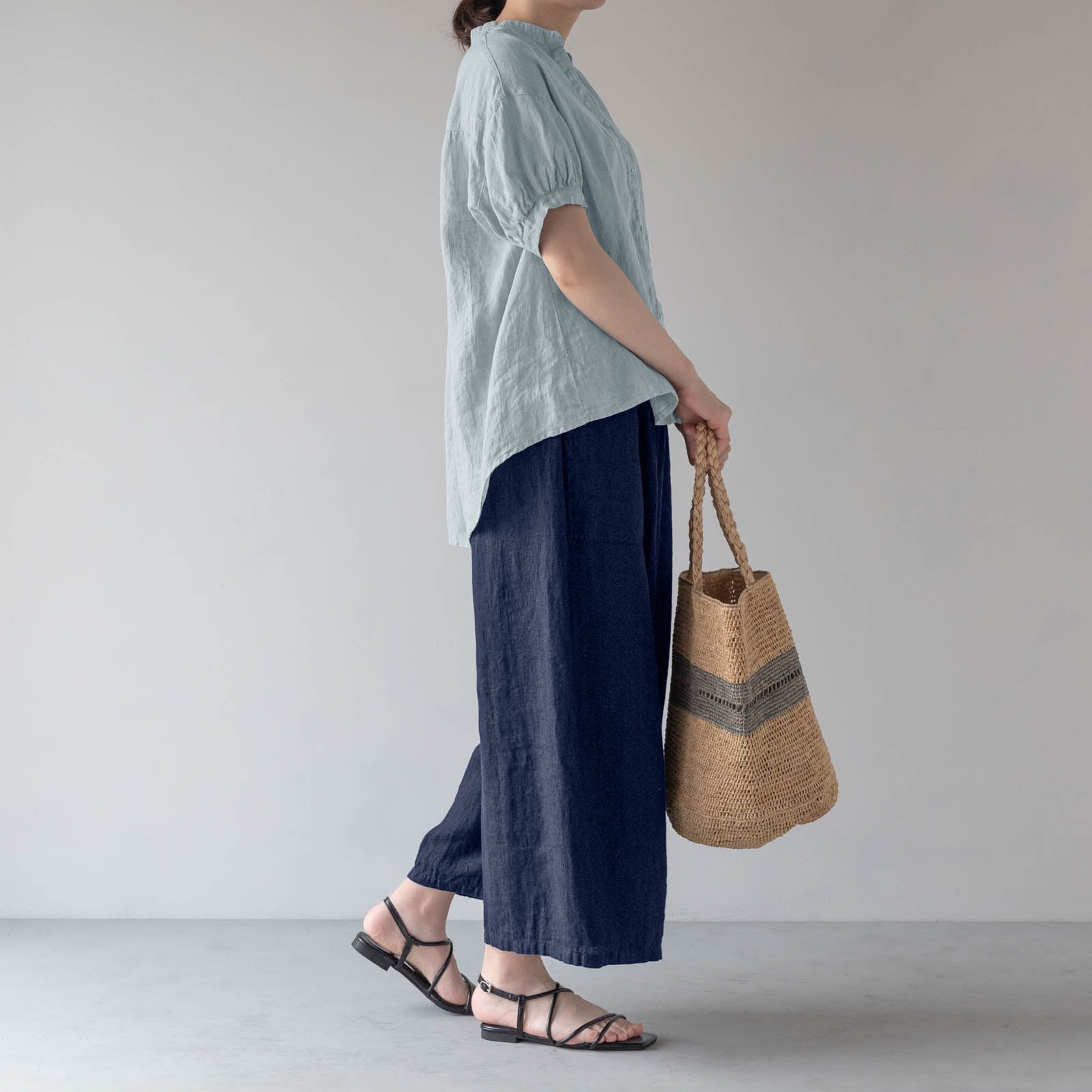 ALICE MM LACE ラフィアバッグ Natural & Light gray