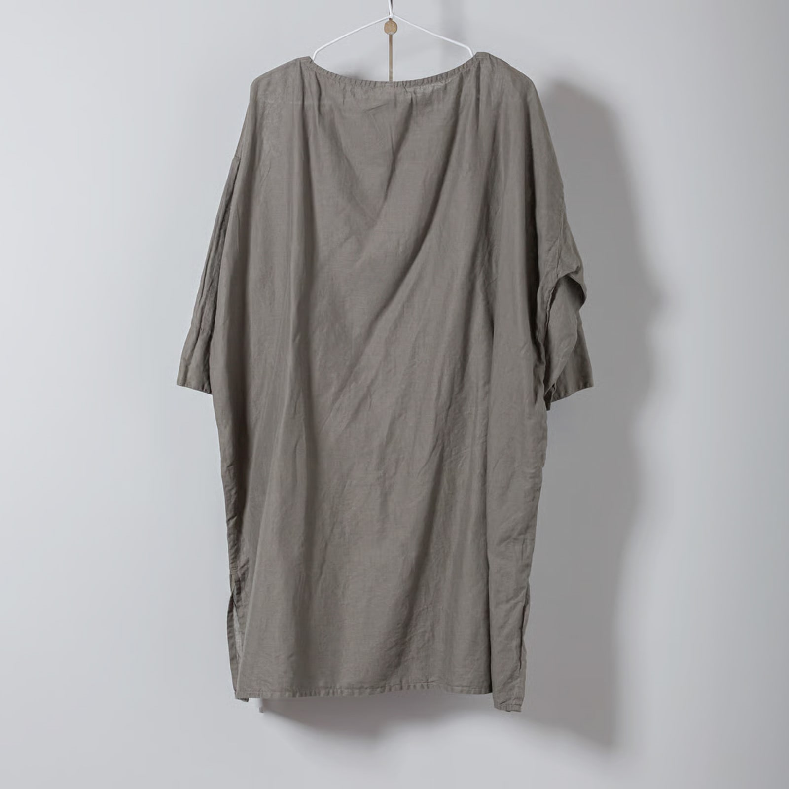 ARTE POVERA _ リネン&コットン ボートネックロングブラウス ホワイト