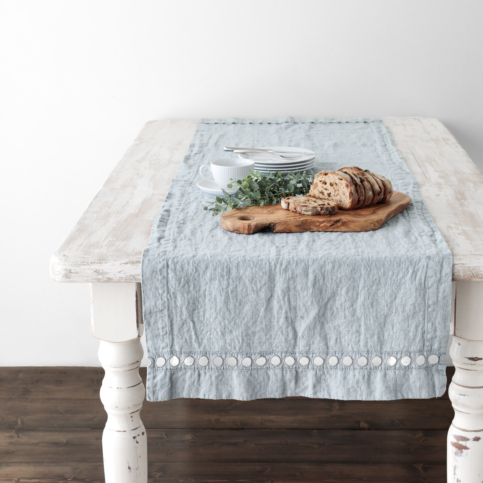 テーブルランナー _ ホールレース _ ライトブルー