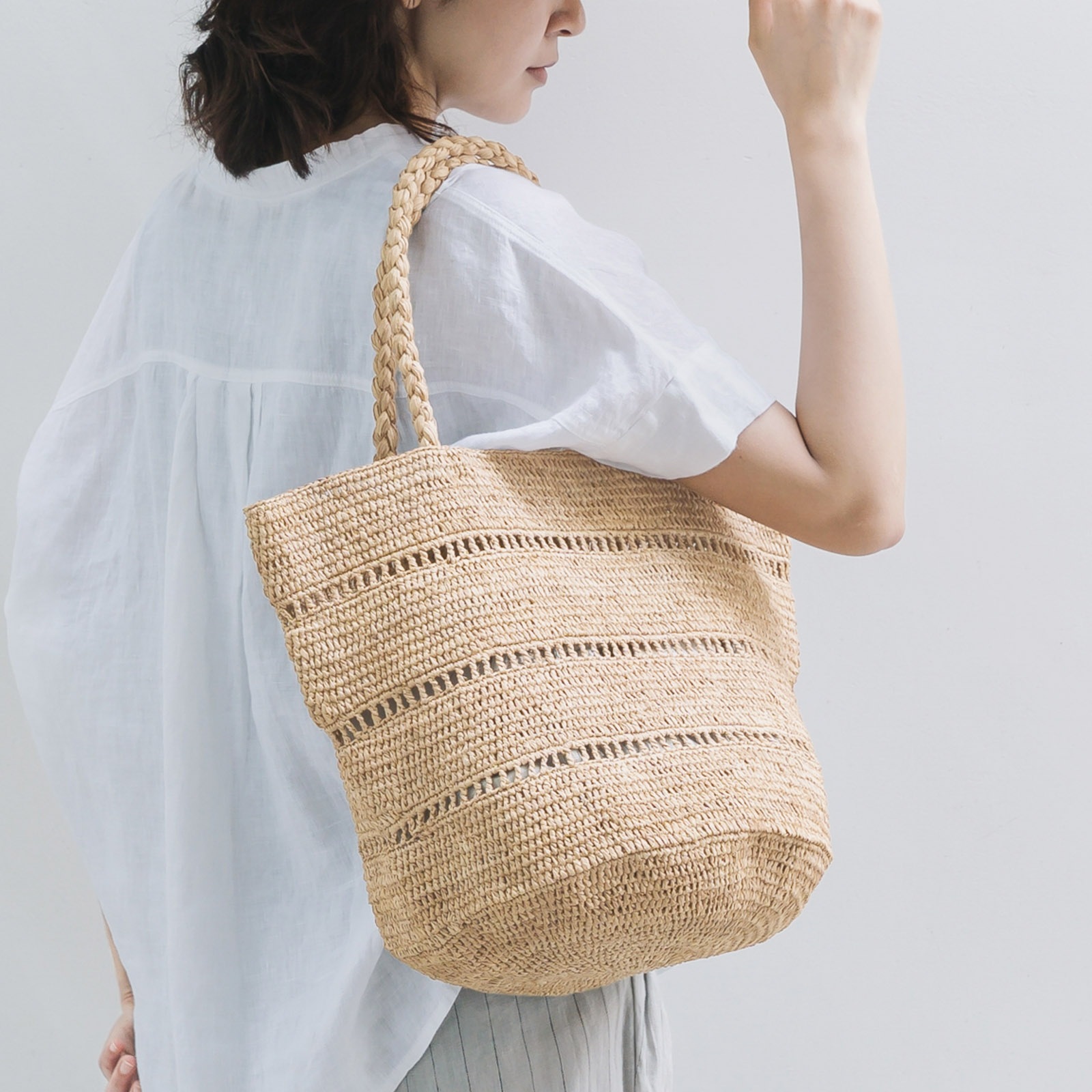 ALICE MM 3 LACE ラフィアバッグ Natural