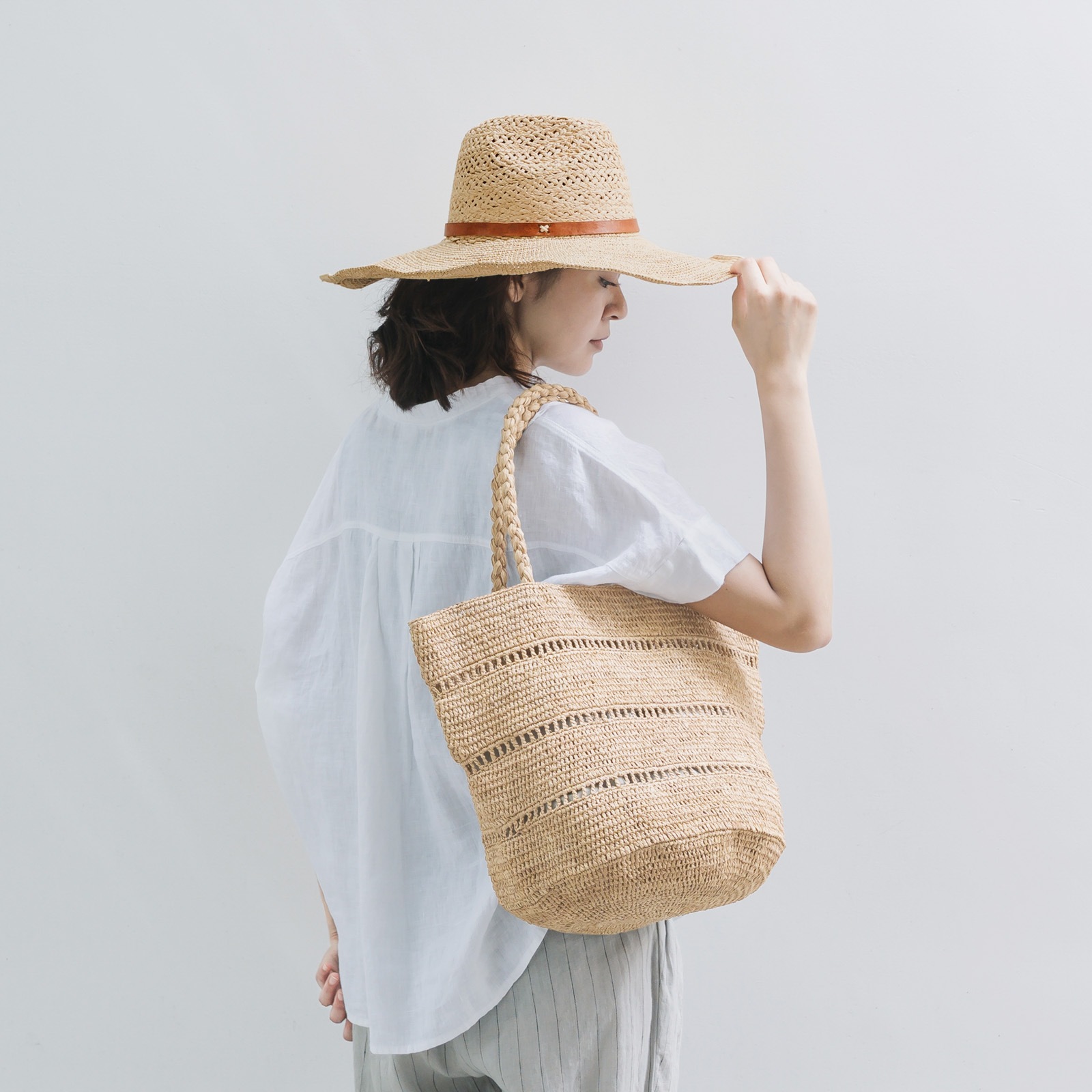 ALICE MM 3 LACE ラフィアバッグ Natural