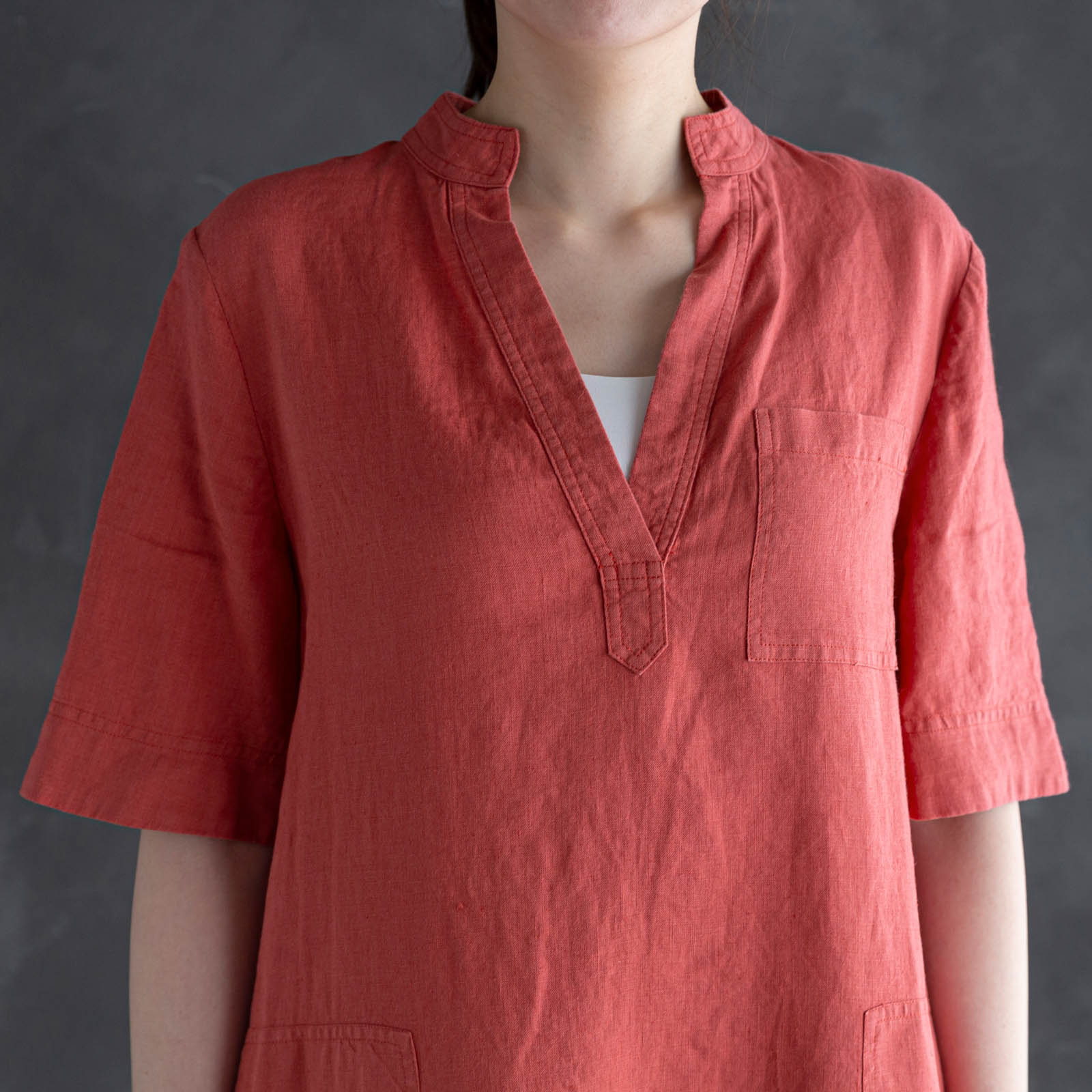 【SALE】スリットネックワンピース _ sienne
