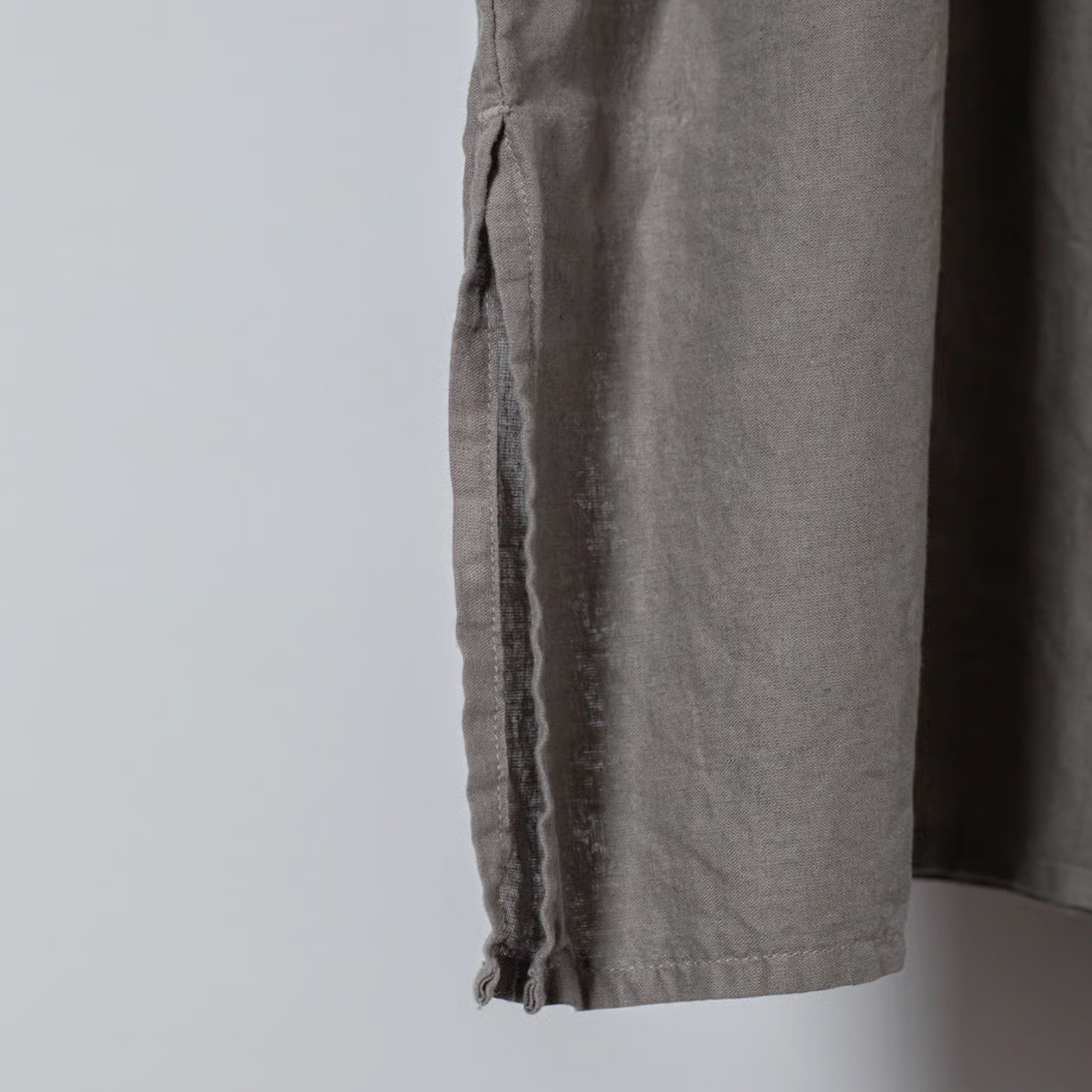 ARTE POVERA _ リネン&コットン ボートネックロングブラウス ネンドグレー