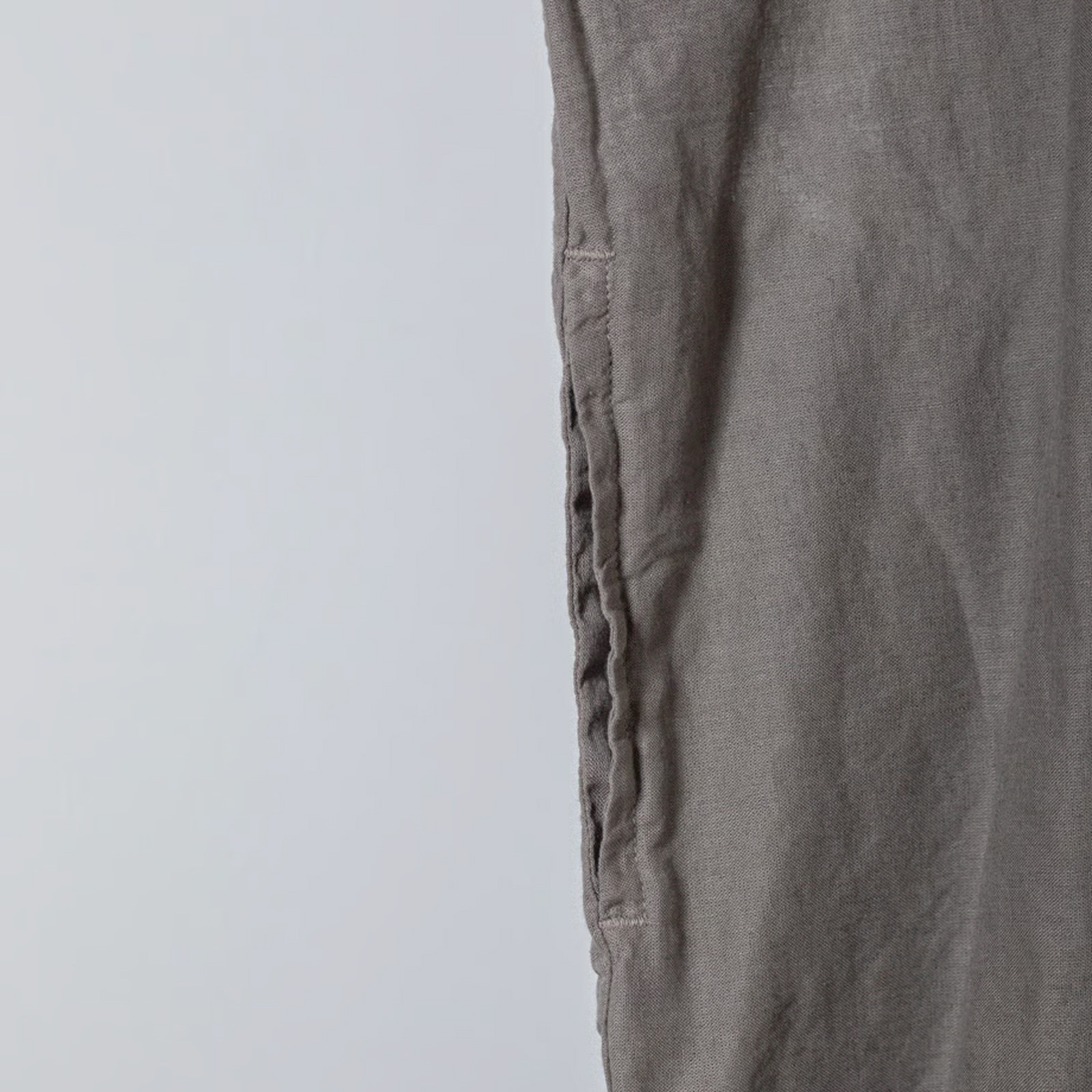 ARTE POVERA _ リネン&コットン ボートネックロングブラウス ネンドグレー