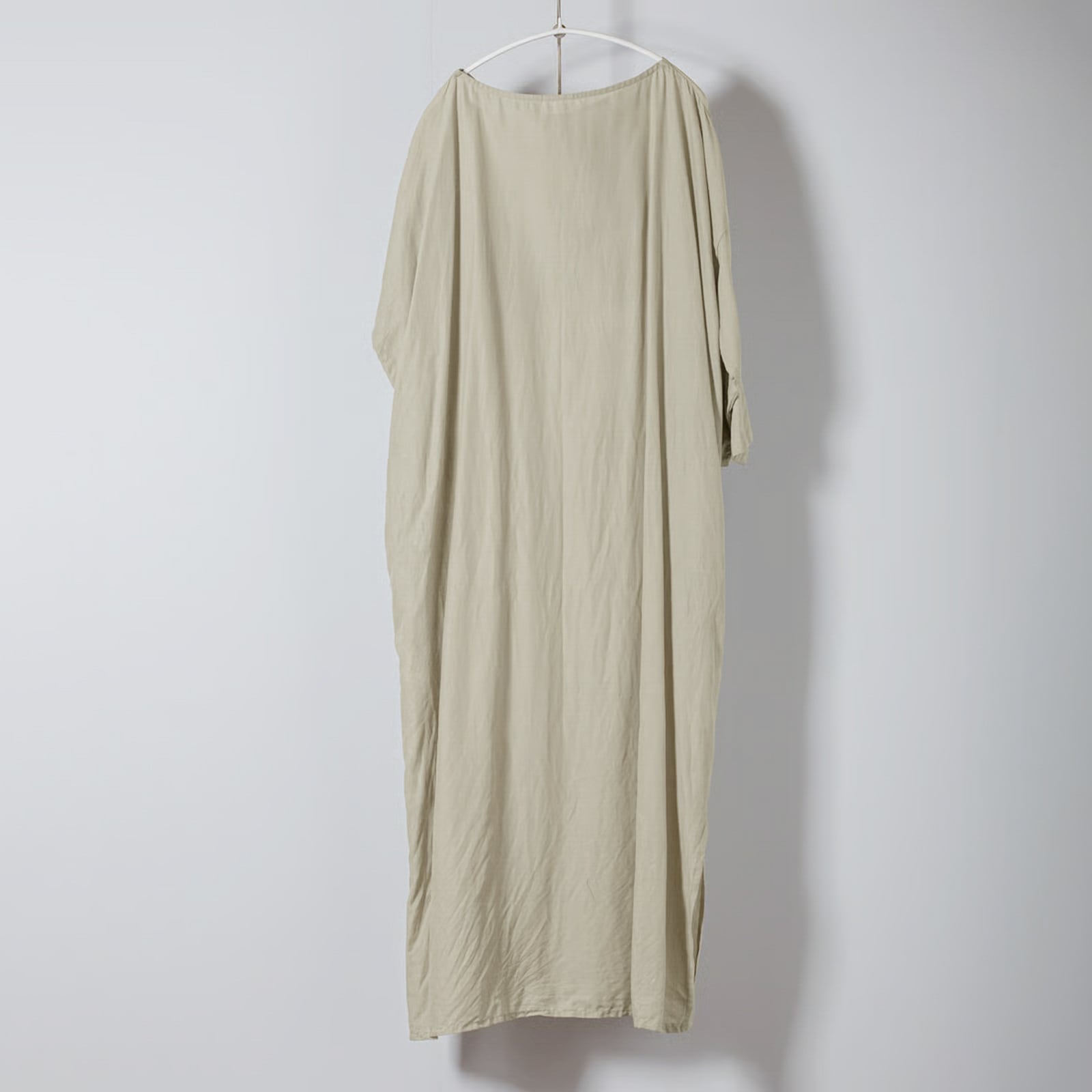 ARTE POVERA _ リネン&コットン ボートネックロングワンピース ブラック
