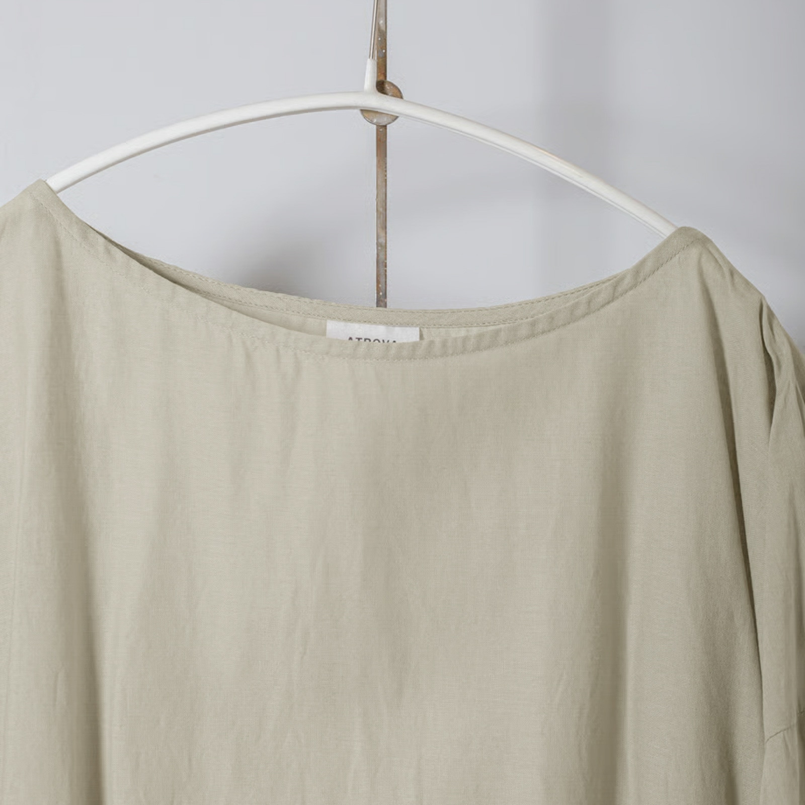 ARTE POVERA _ リネン&コットン ボートネックロングワンピース ブラック