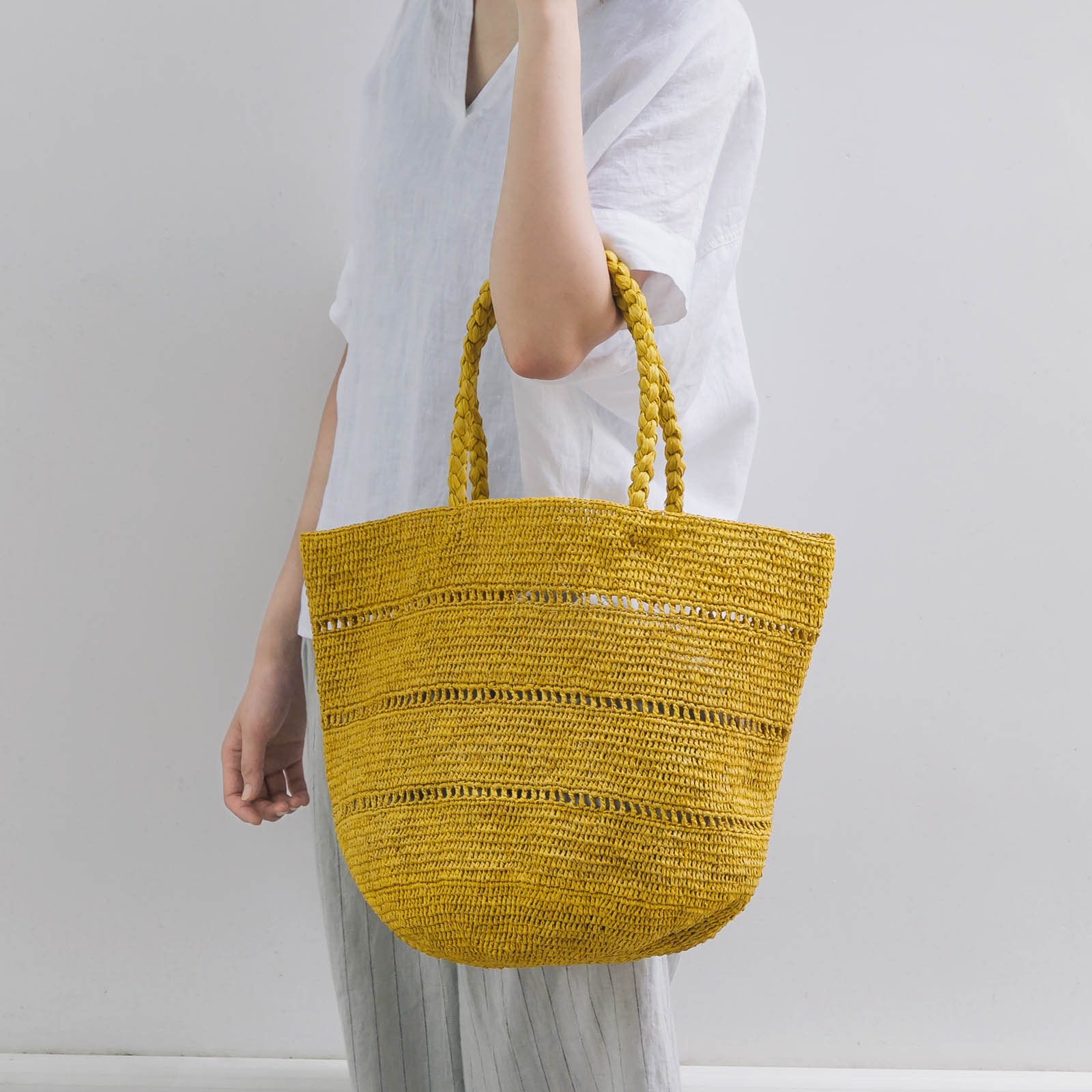 ALICE MM 3 LACE ラフィアバッグ　Yellow