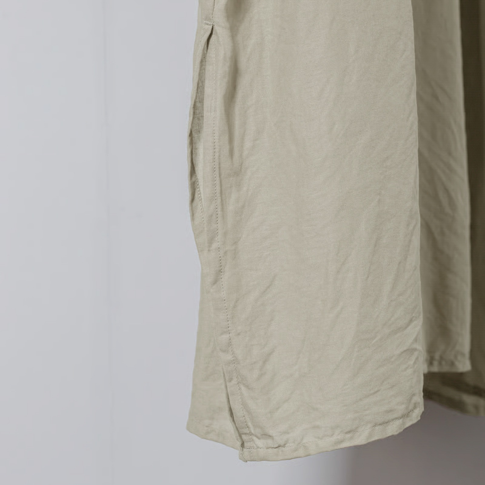 ARTE POVERA _ リネン&コットン ボートネックロングワンピース ネンドグレー