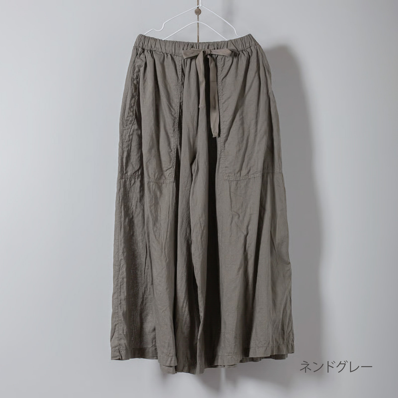 ARTE POVERA _ リネン&コットン ギャザリングパンツ ライトベージュ