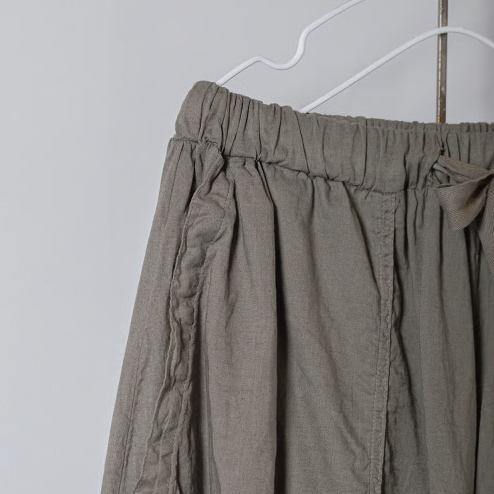 ARTE POVERA _ リネン&コットン ギャザリングパンツ ライトベージュ